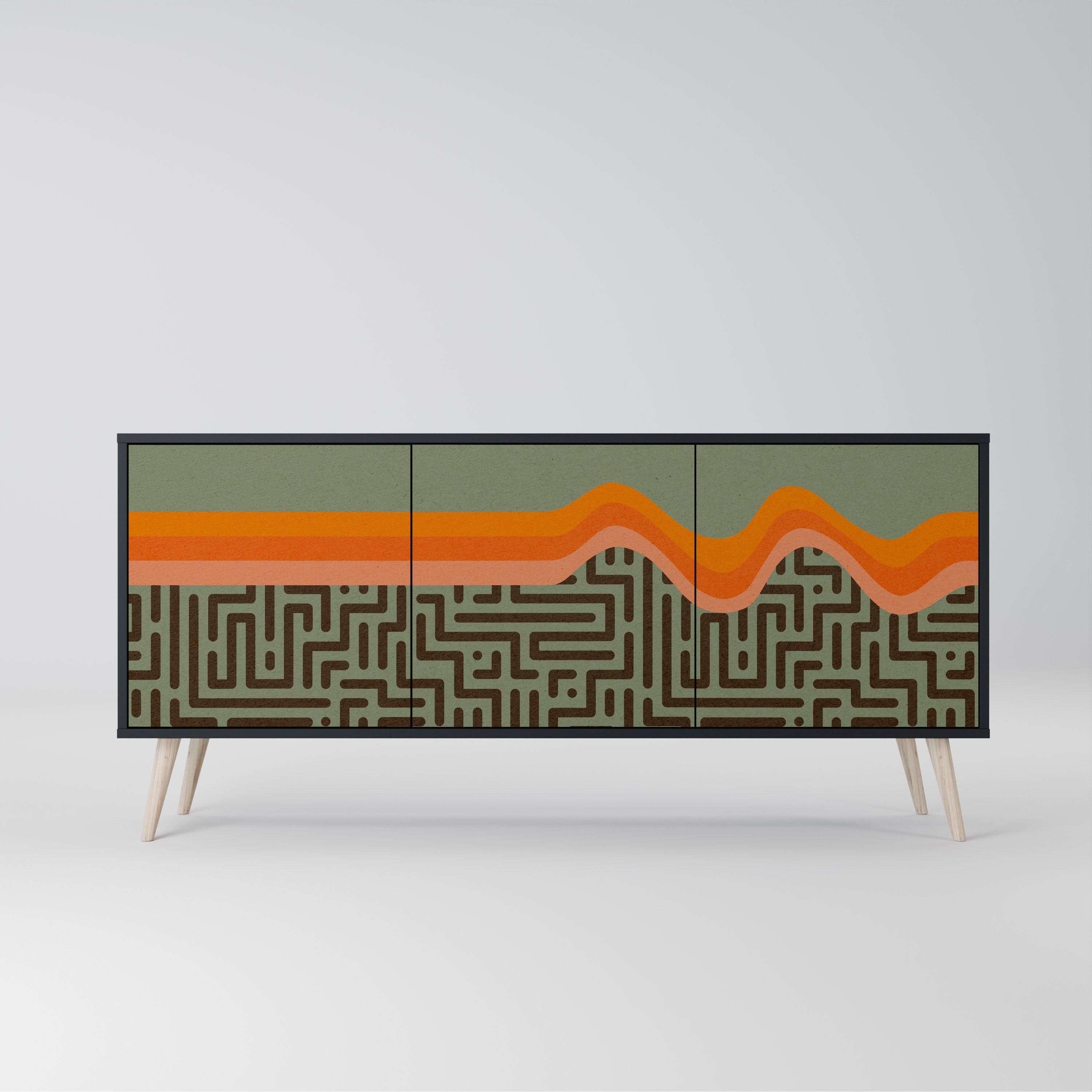 Buffet 3 portes SIMPLE SOLUTIONS en finition noire