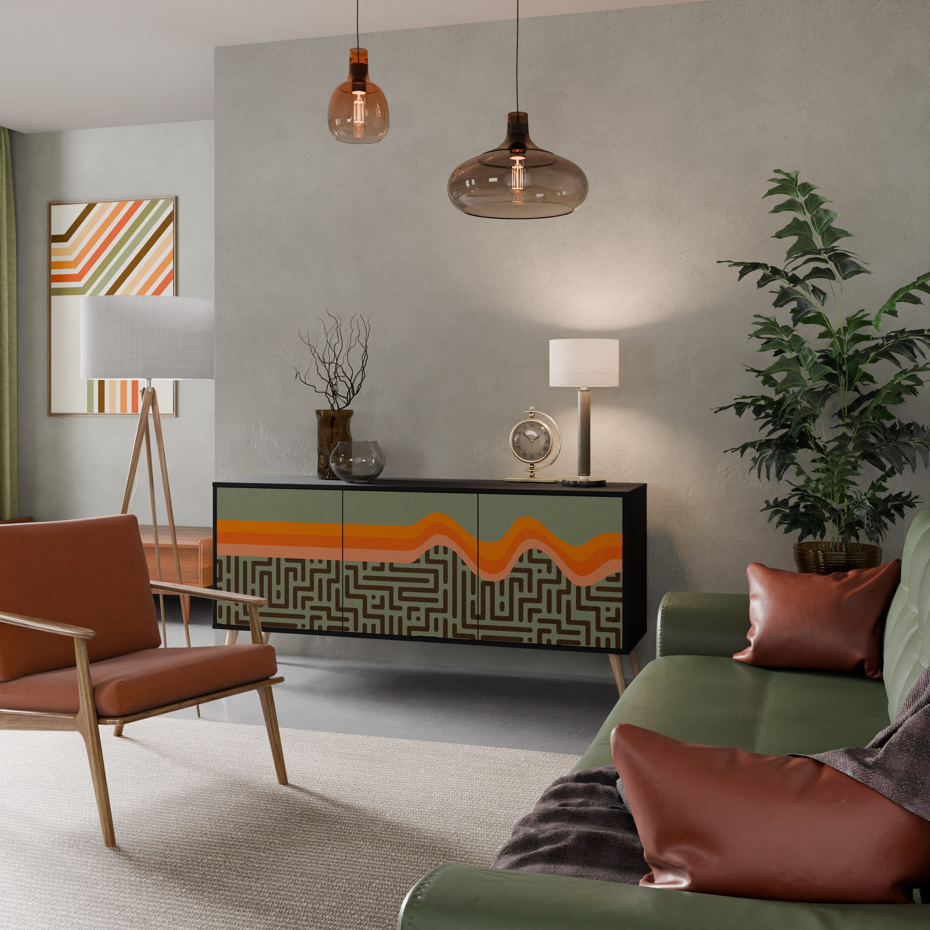 Buffet 3 portes SIMPLE SOLUTIONS en finition noire