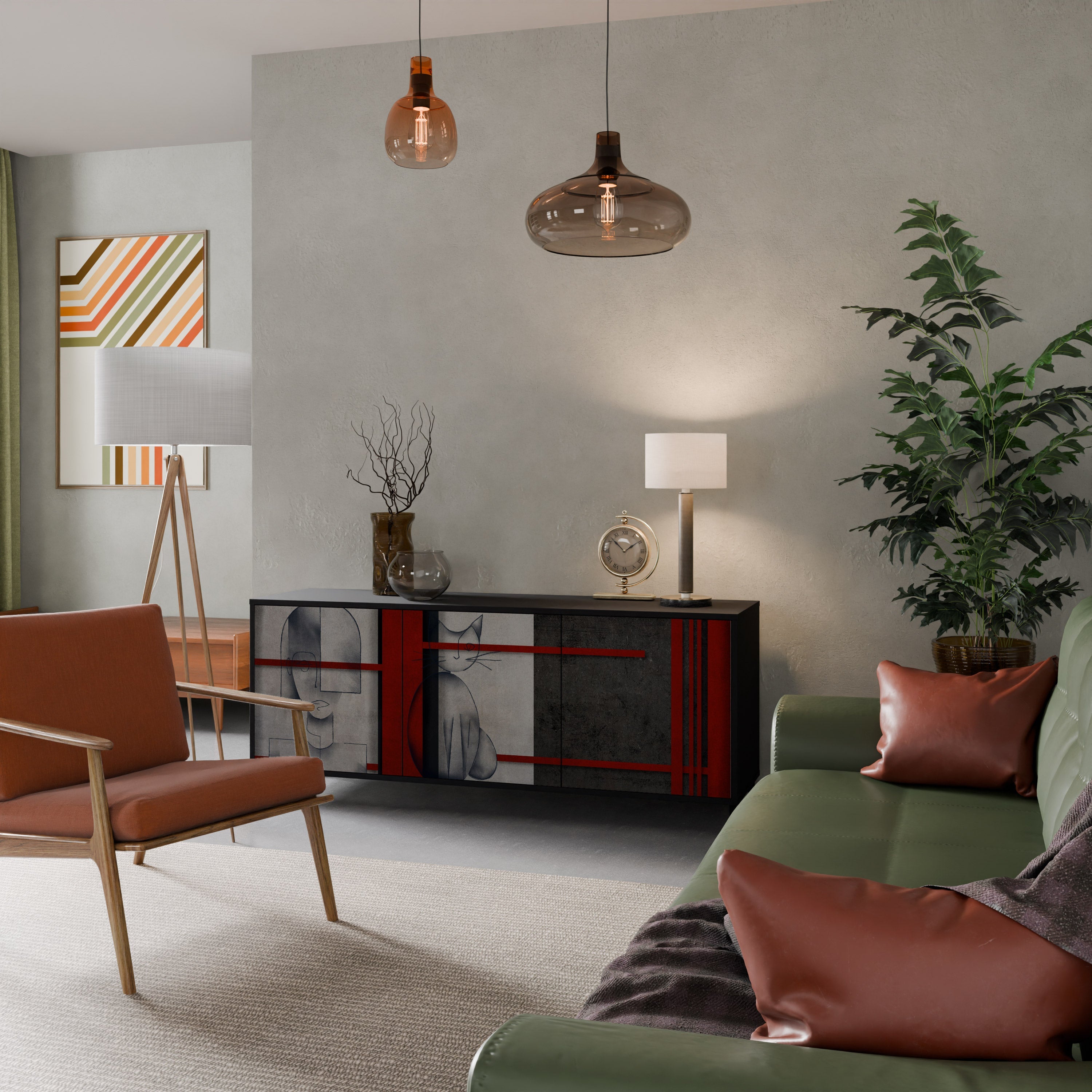 Buffet 3 portes GRAY FIGURES en finition noire