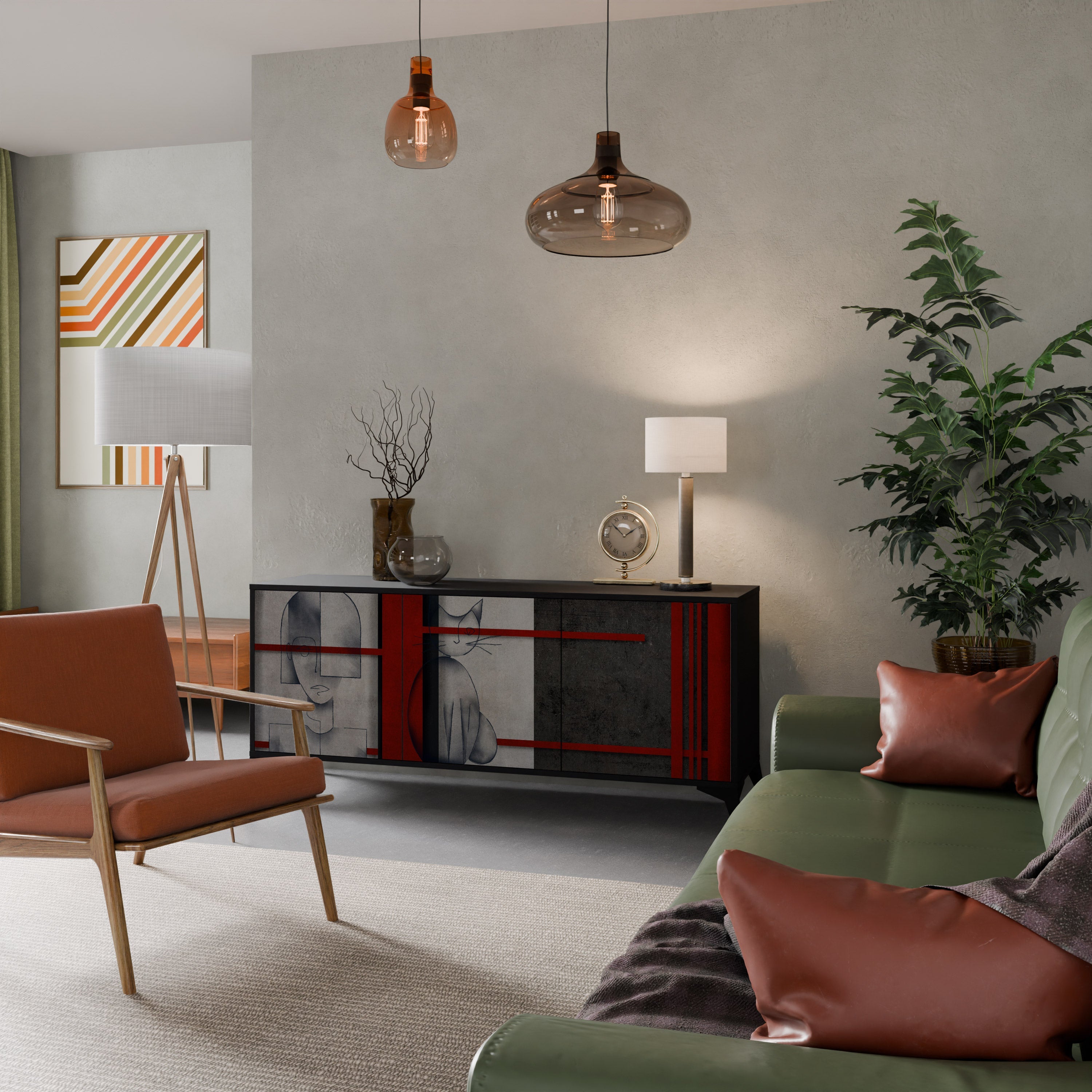 Buffet 3 portes GRAY FIGURES en finition noire