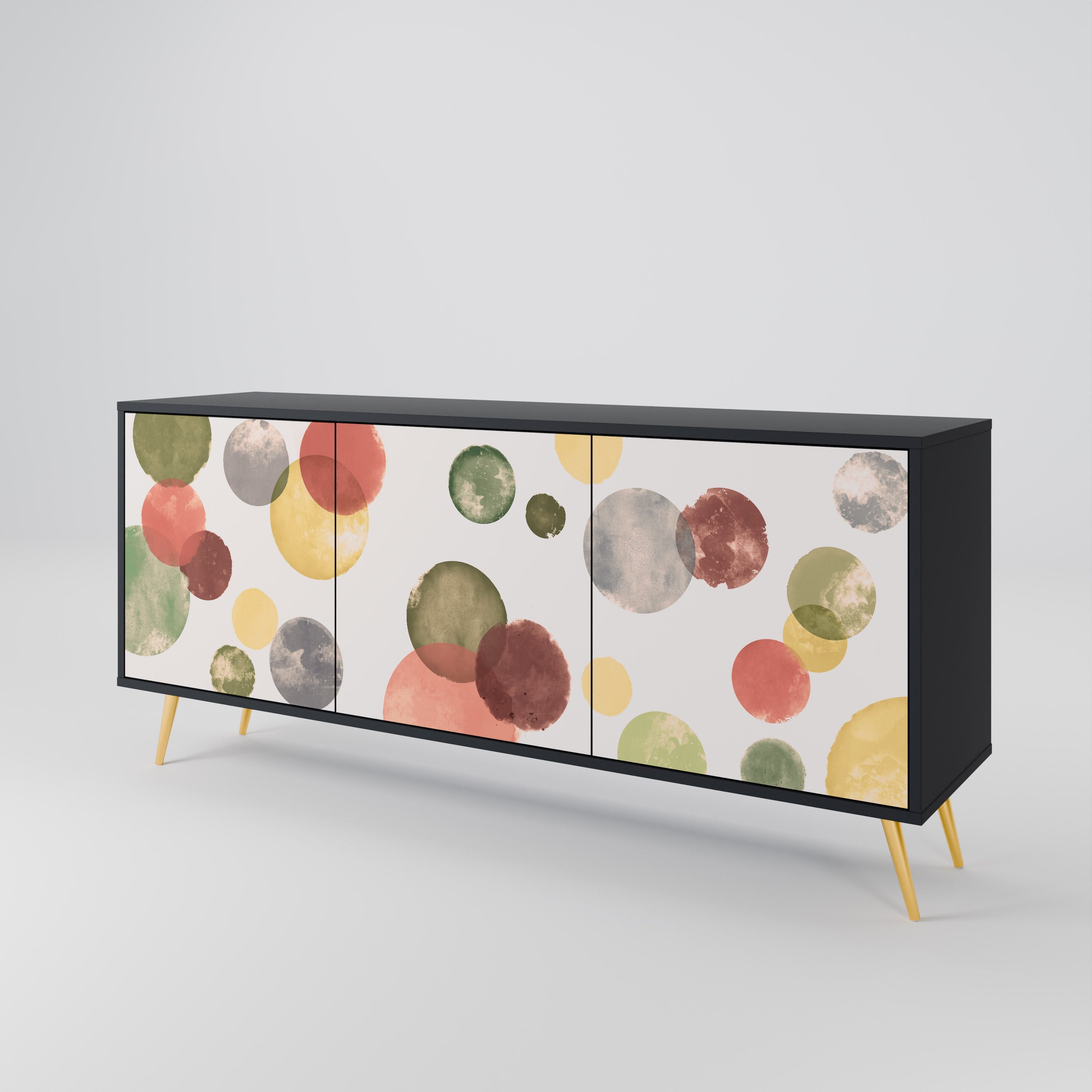 Buffet 3 portes FLEETING HAPPINESS finition noire