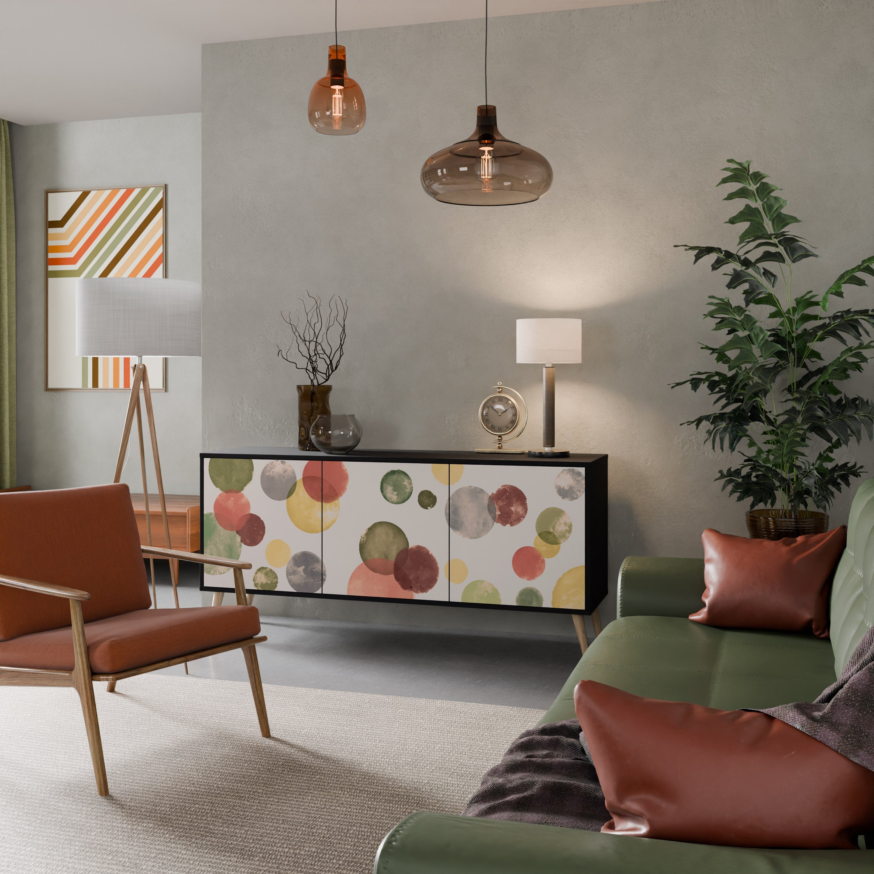 Buffet 3 portes FLEETING HAPPINESS finition noire