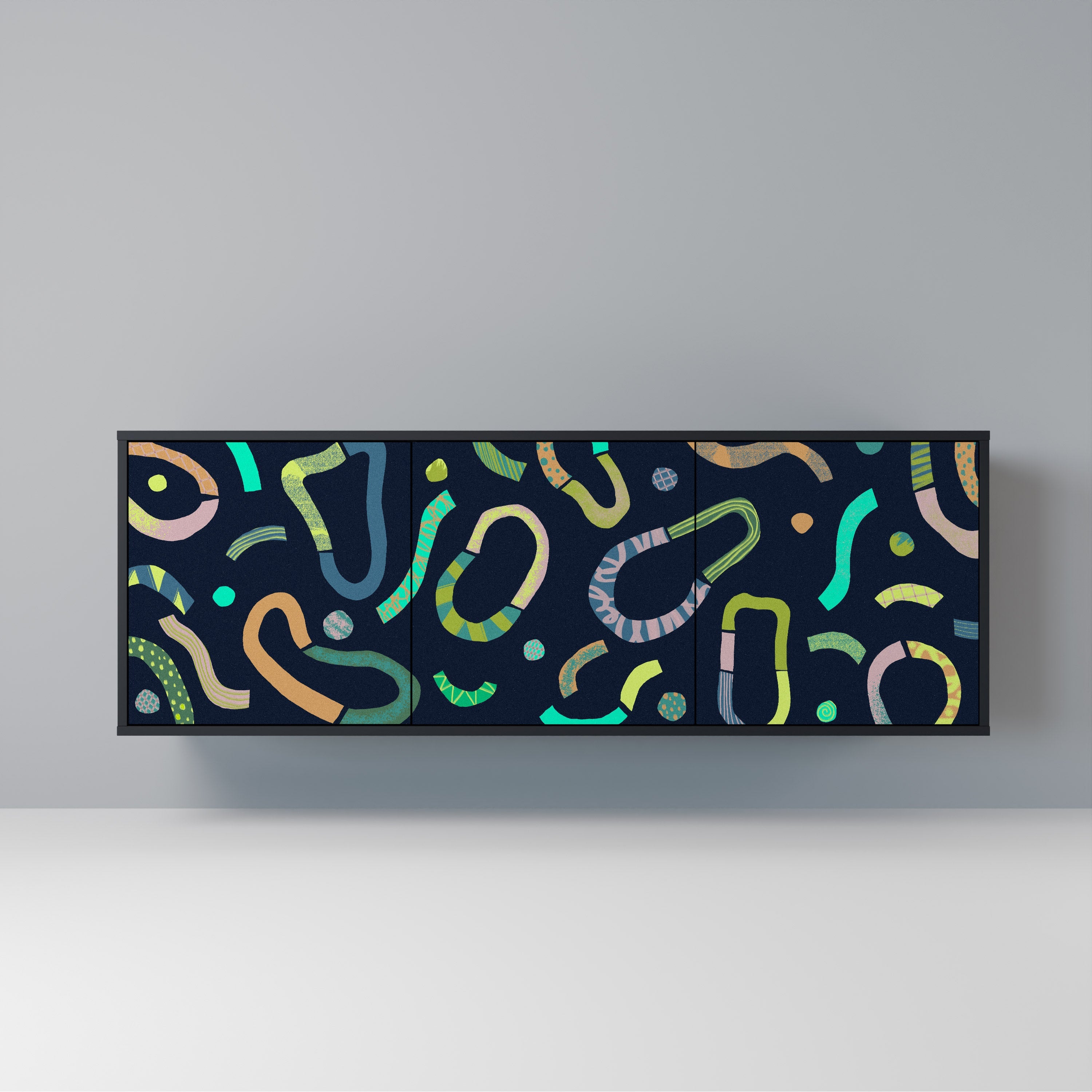 Buffet 3 portes CONTRAST DANCE finition noire