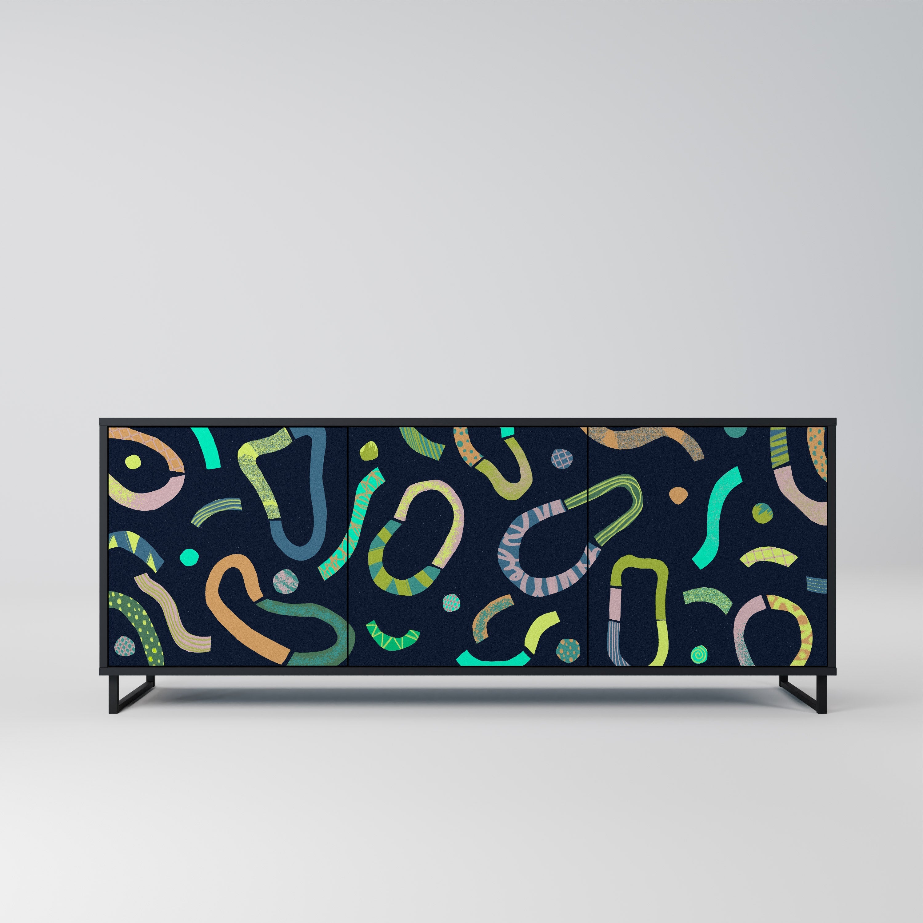 Buffet 3 portes CONTRAST DANCE finition noire