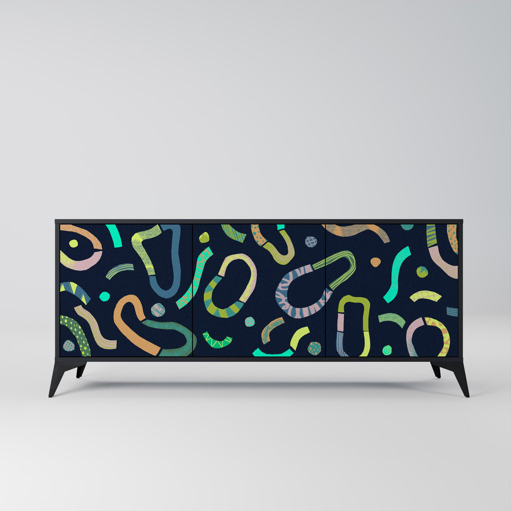 Buffet 3 portes CONTRAST DANCE finition noire