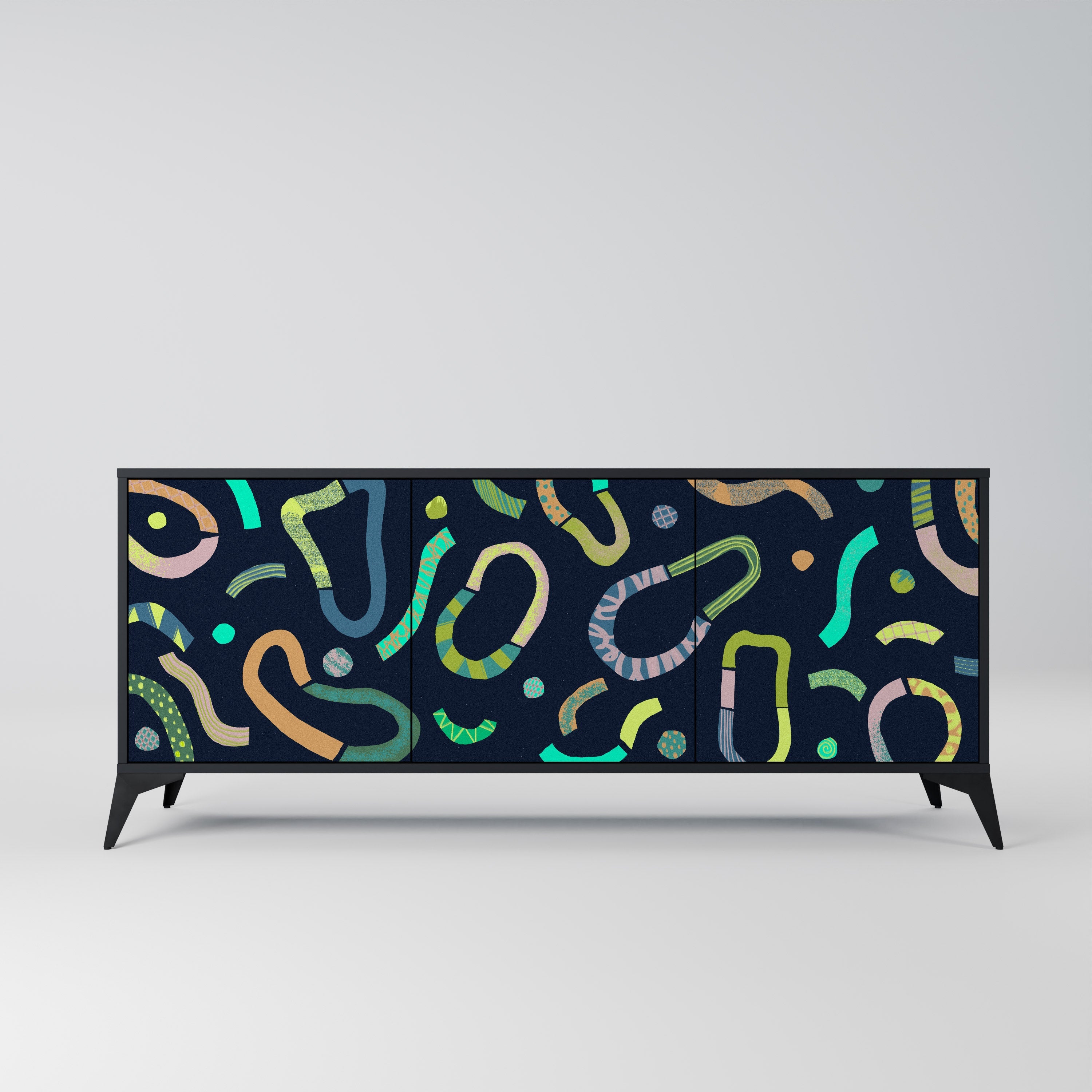 Buffet 3 portes CONTRAST DANCE finition noire