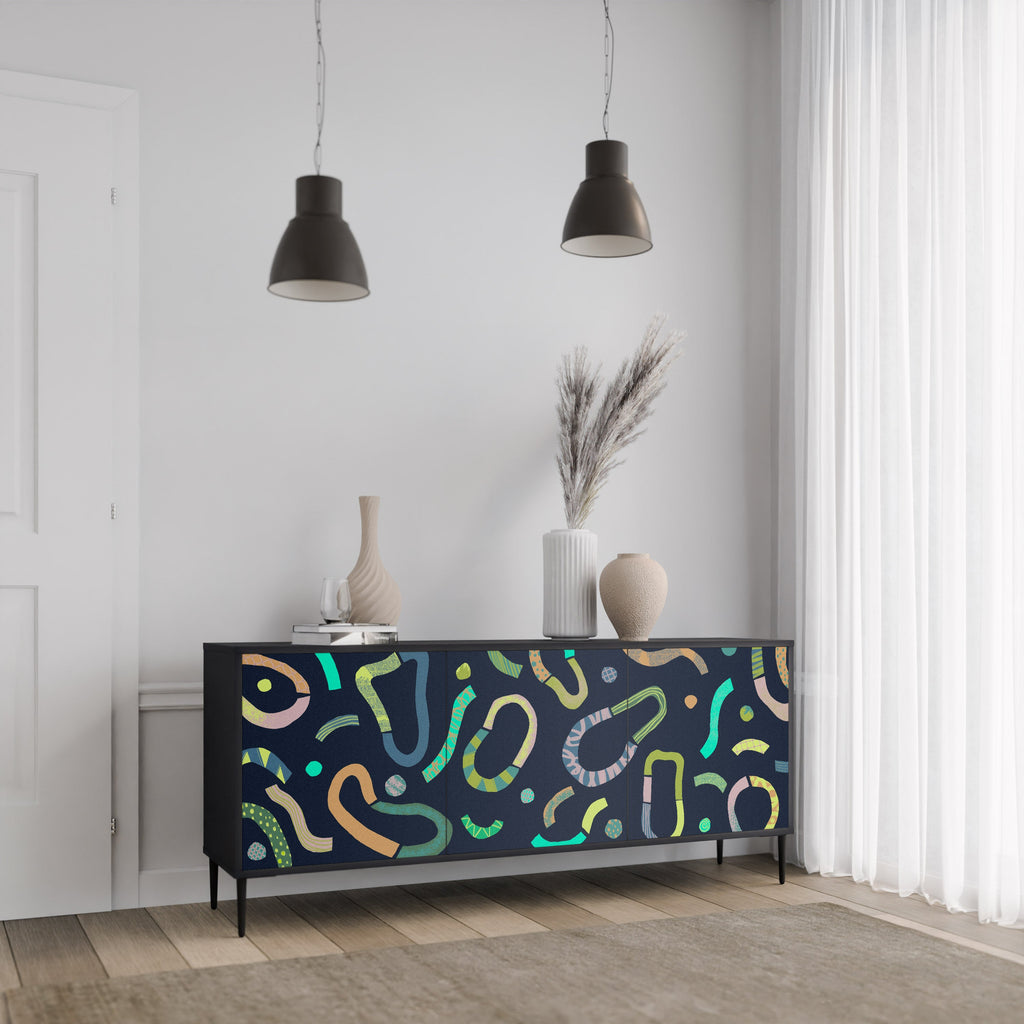 Buffet 3 portes CONTRAST DANCE finition noire