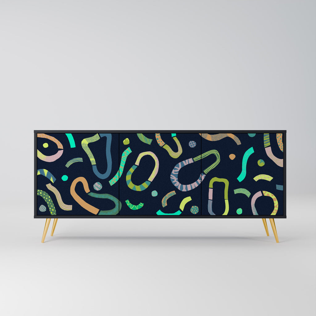 Buffet 3 portes CONTRAST DANCE finition noire