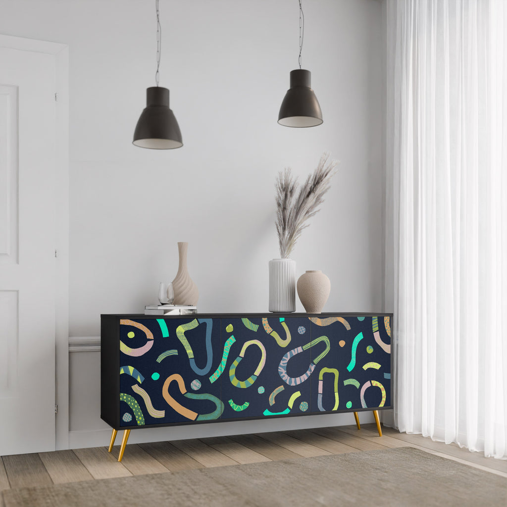 Buffet 3 portes CONTRAST DANCE finition noire