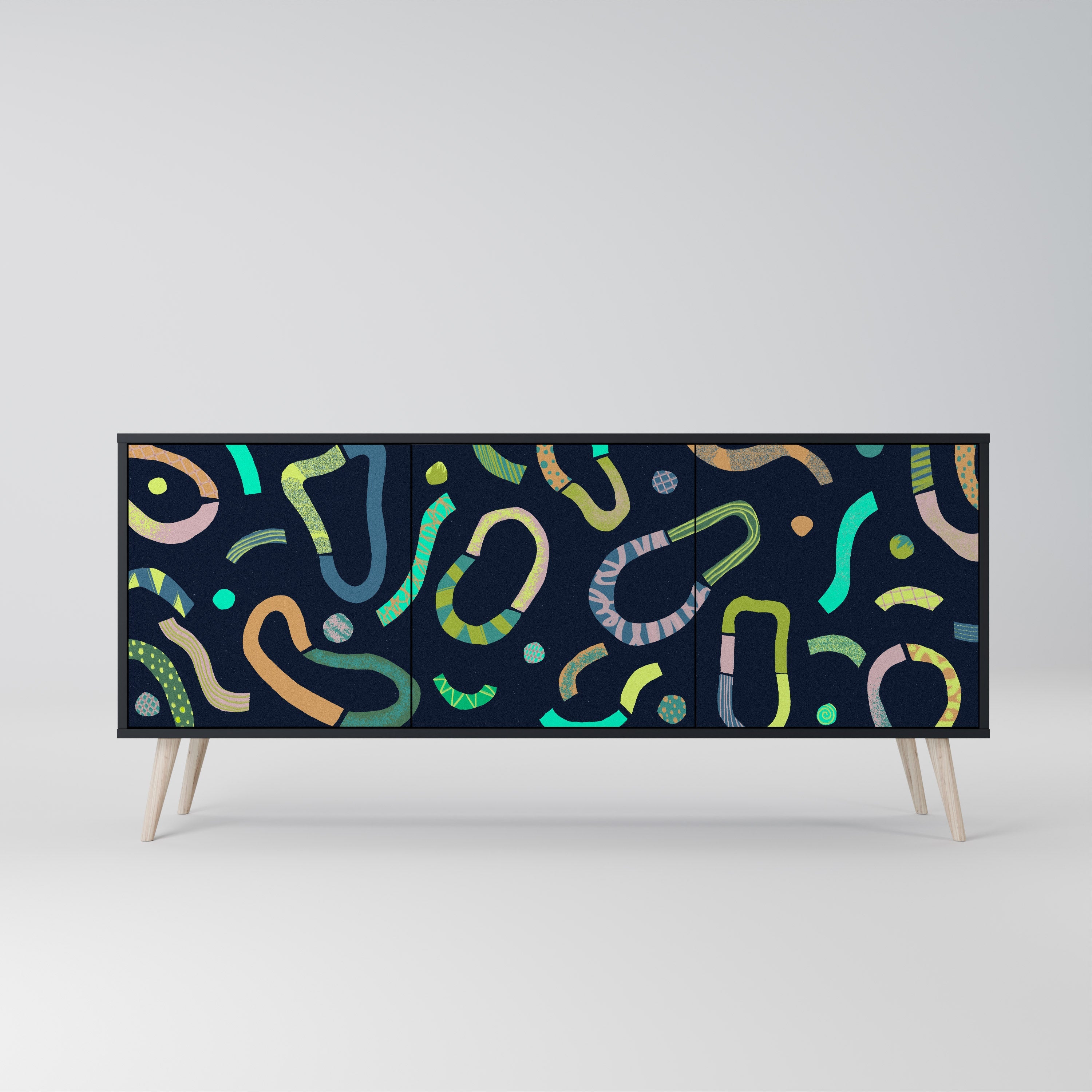 Buffet 3 portes CONTRAST DANCE finition noire