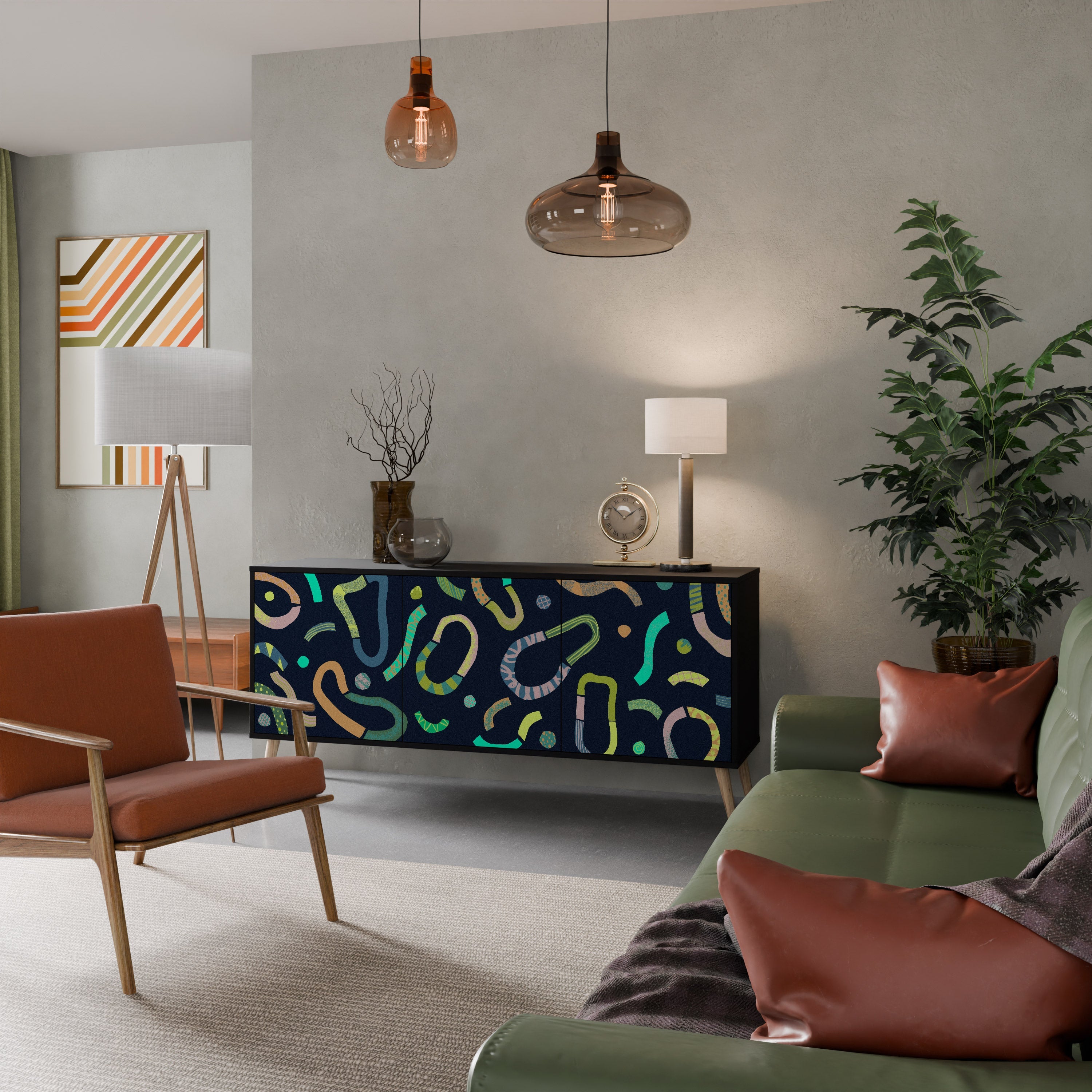 Buffet 3 portes CONTRAST DANCE finition noire