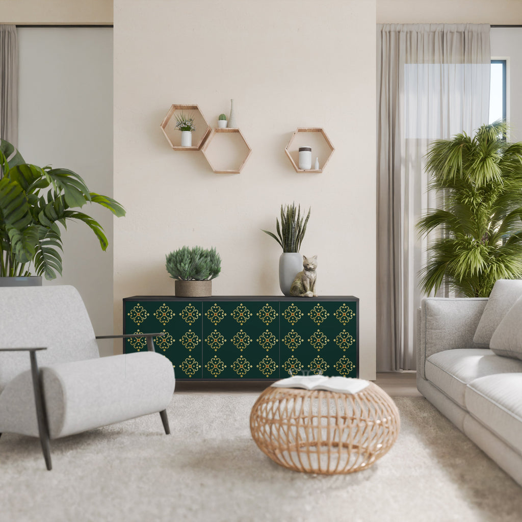 Buffet 3 portes ROYAL MEDALLION en finition noire