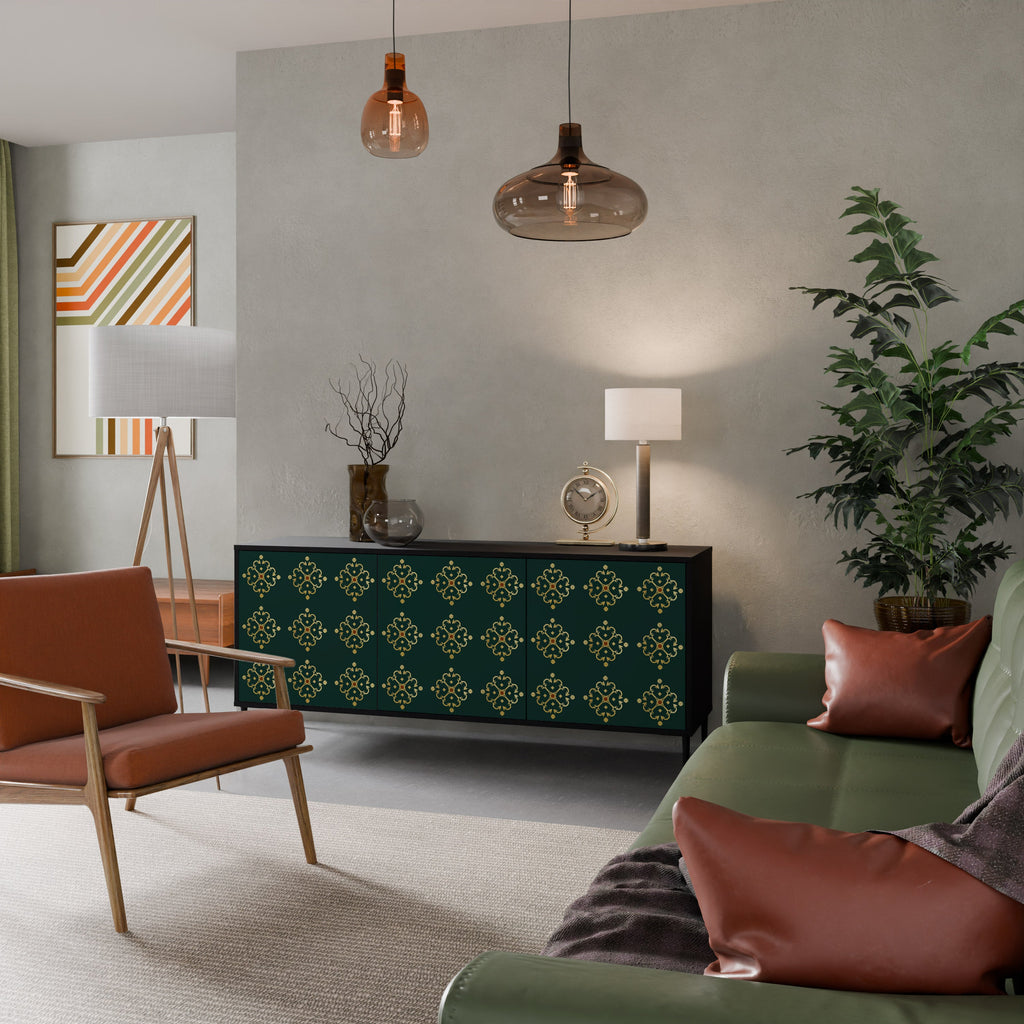 Buffet 3 portes ROYAL MEDALLION en finition noire