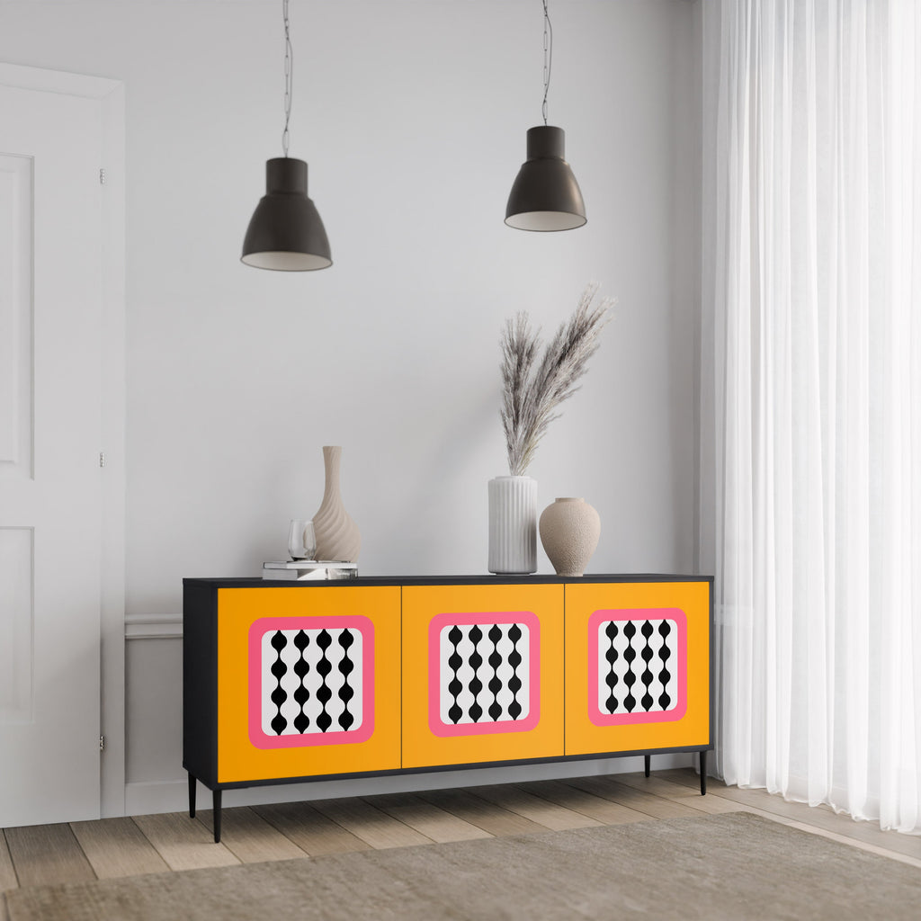 Buffet 3 portes TEARS IN HEAVEN en finition noire