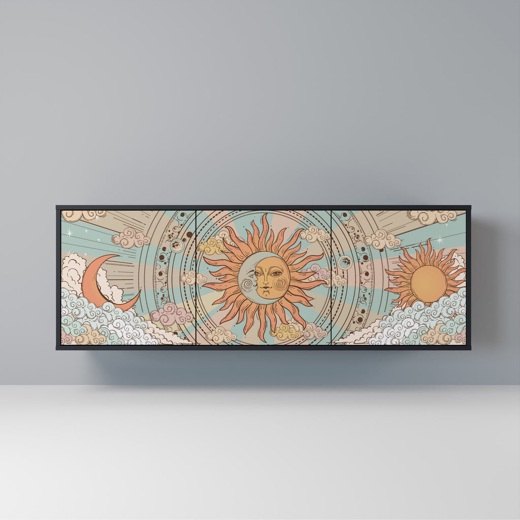 Buffet 3 portes STRUCTURE MYSTIQUE finition noire