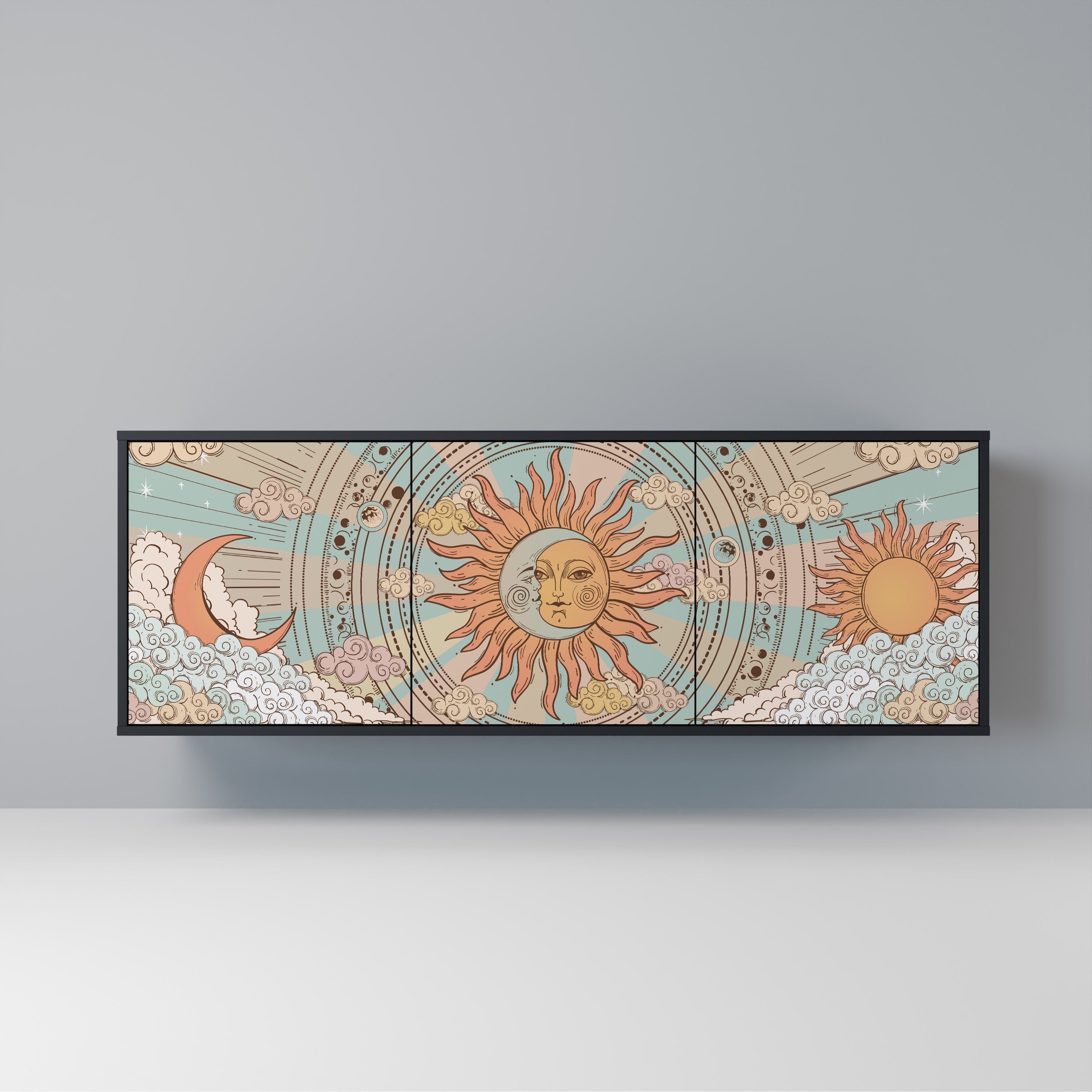 Buffet 3 portes STRUCTURE MYSTIQUE finition noire