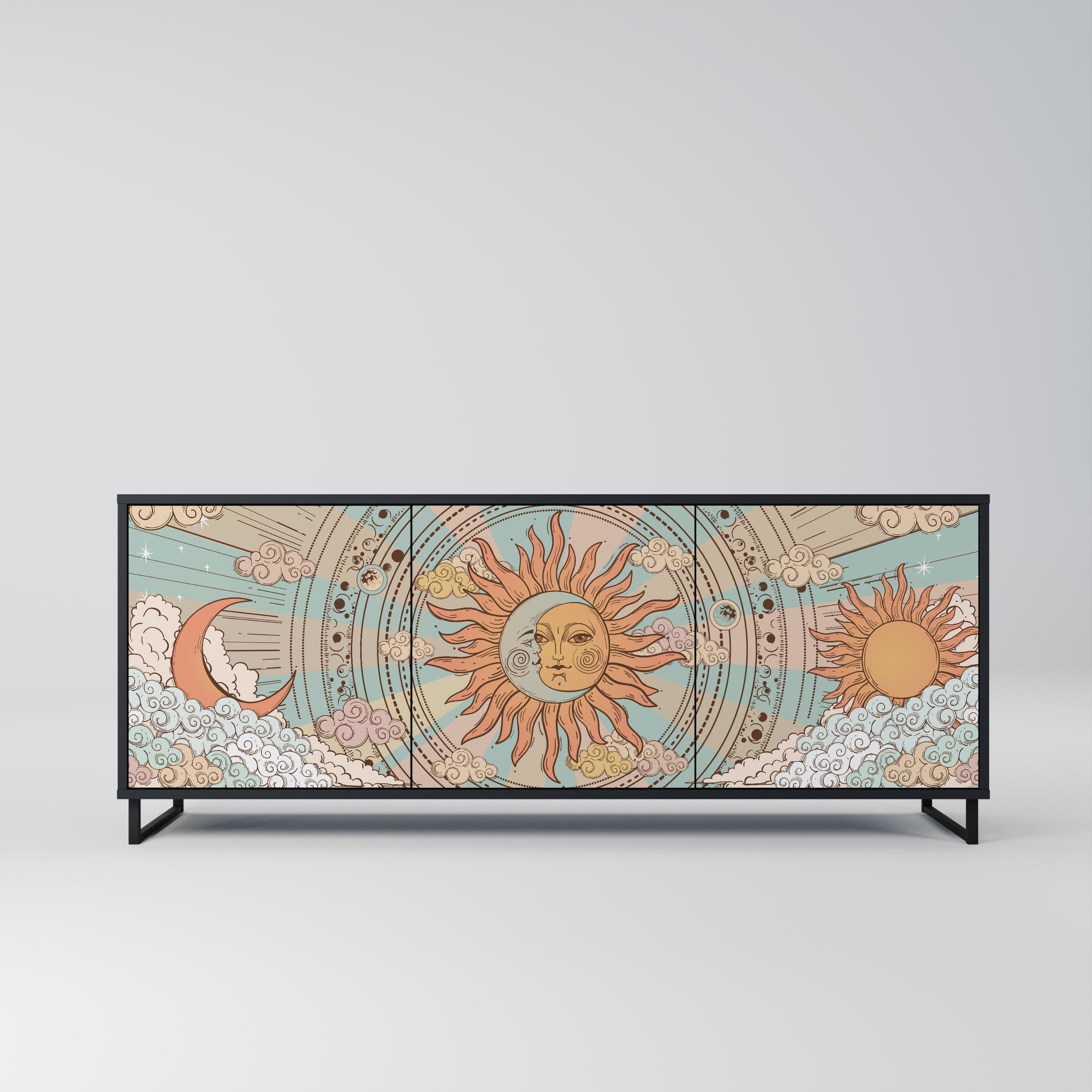 Buffet 3 portes STRUCTURE MYSTIQUE finition noire