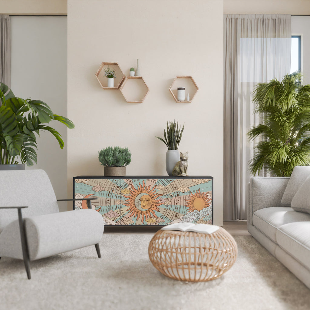 Buffet 3 portes STRUCTURE MYSTIQUE finition noire