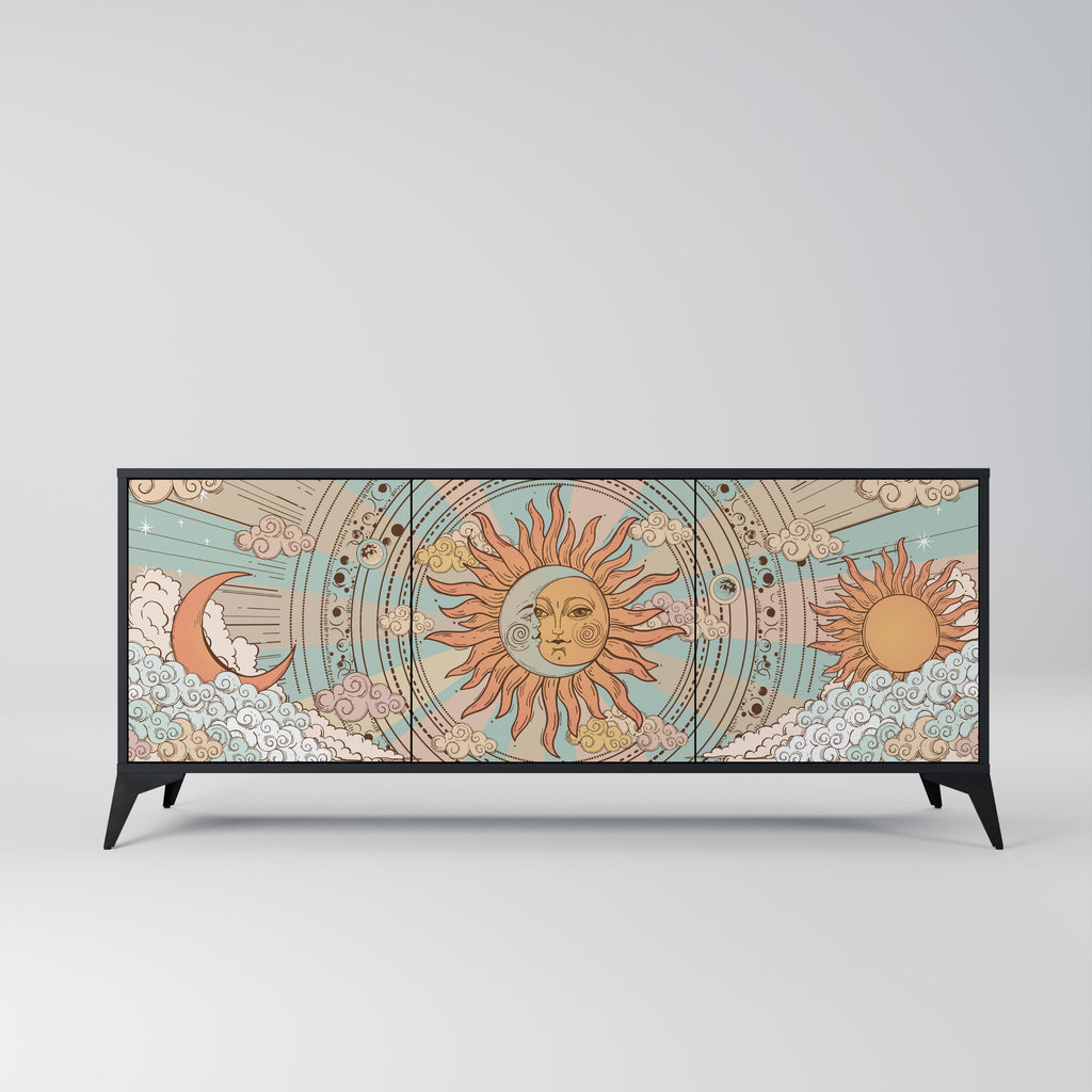 Buffet 3 portes STRUCTURE MYSTIQUE finition noire