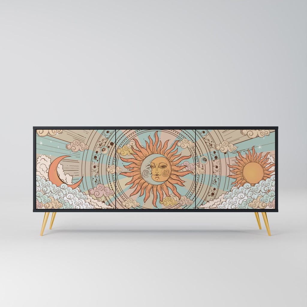 Buffet 3 portes STRUCTURE MYSTIQUE finition noire