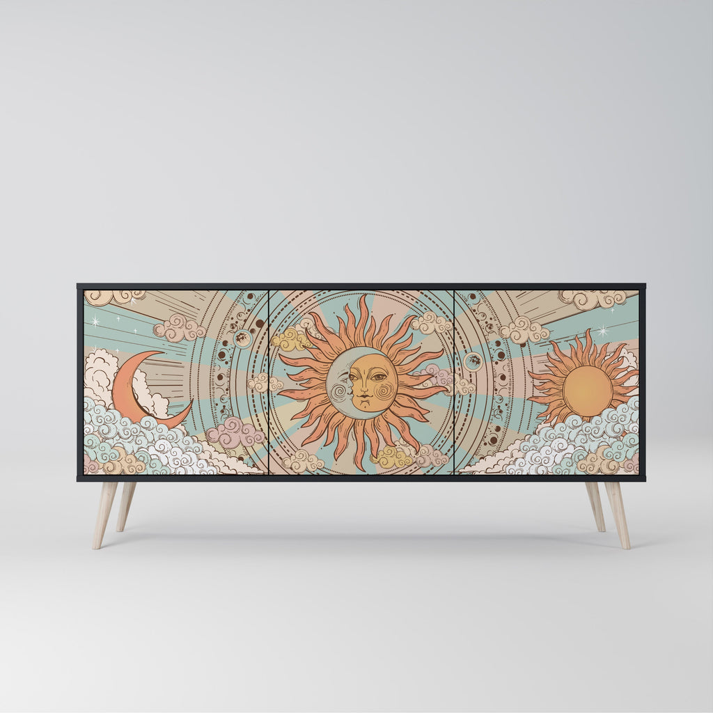 Buffet 3 portes STRUCTURE MYSTIQUE finition noire