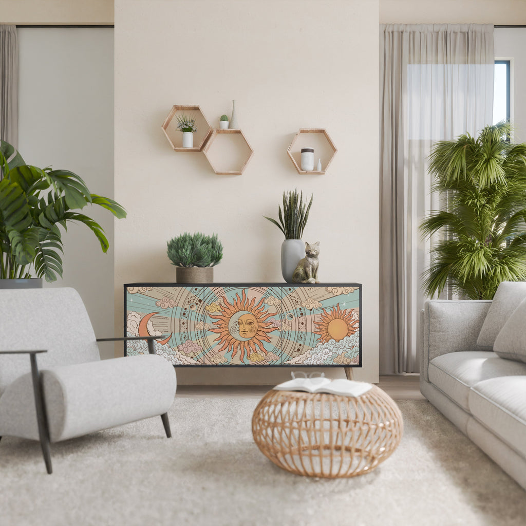 Buffet 3 portes STRUCTURE MYSTIQUE finition noire