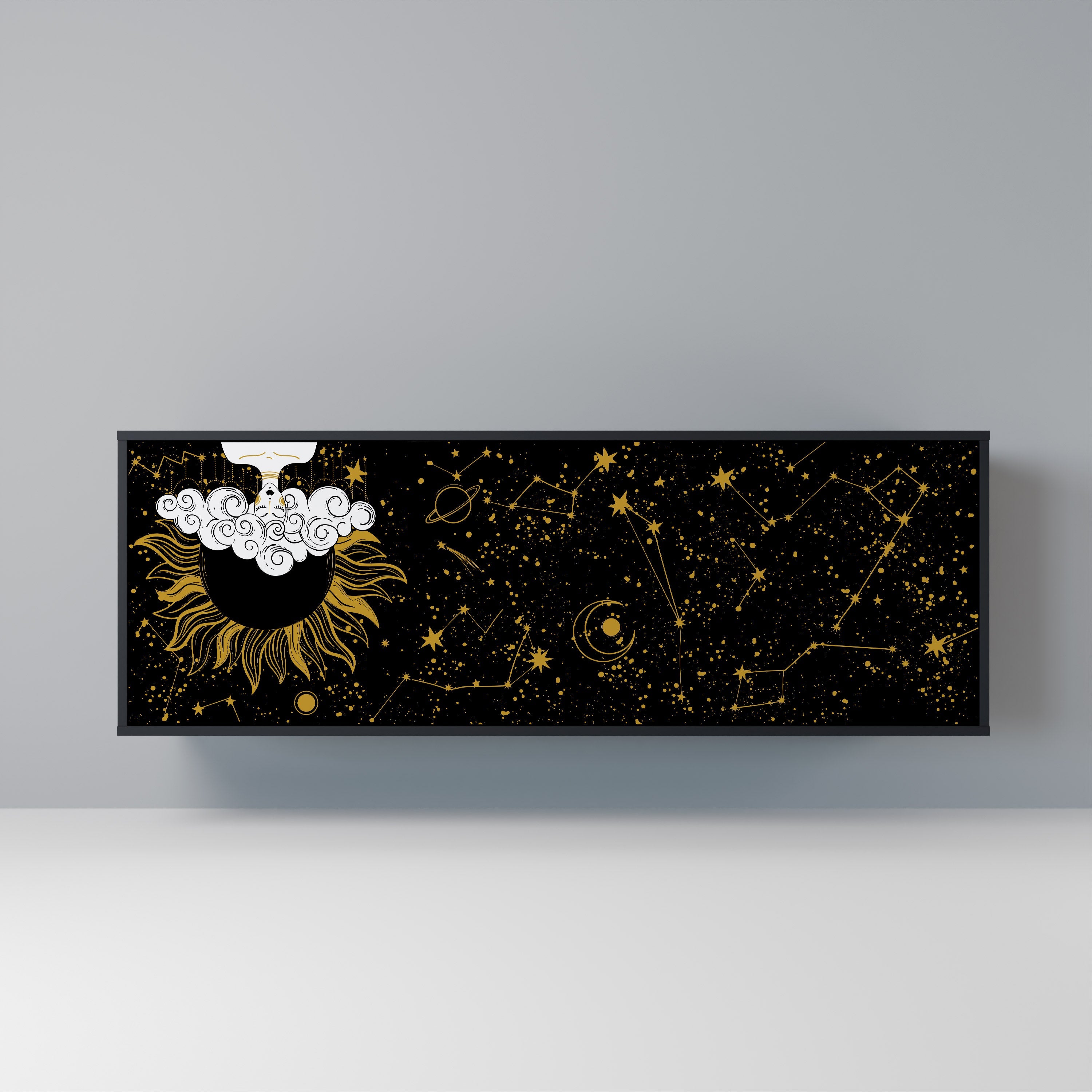 Buffet 3 portes STELLAR CONSTELLATIONS en finition noire