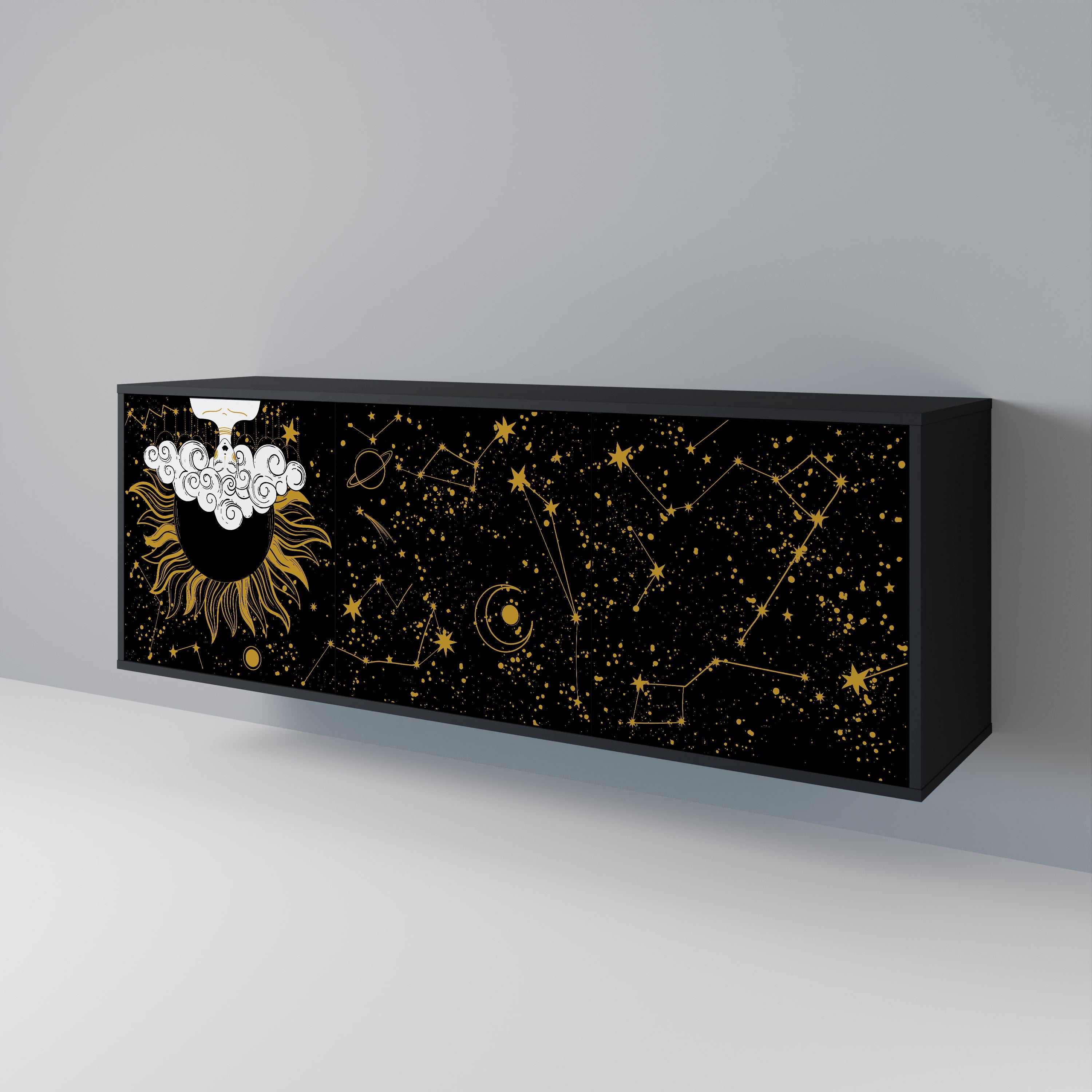 Buffet 3 portes STELLAR CONSTELLATIONS en finition noire