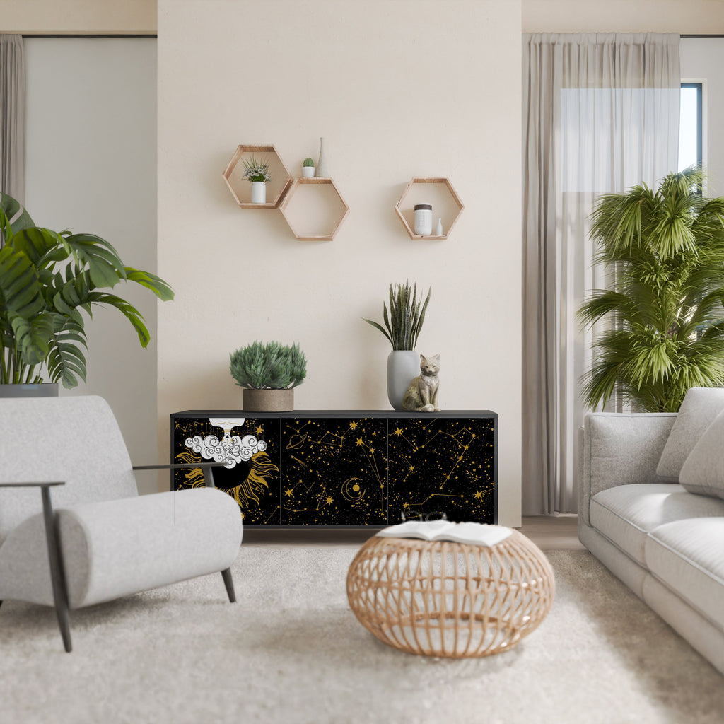 Buffet 3 portes STELLAR CONSTELLATIONS en finition noire