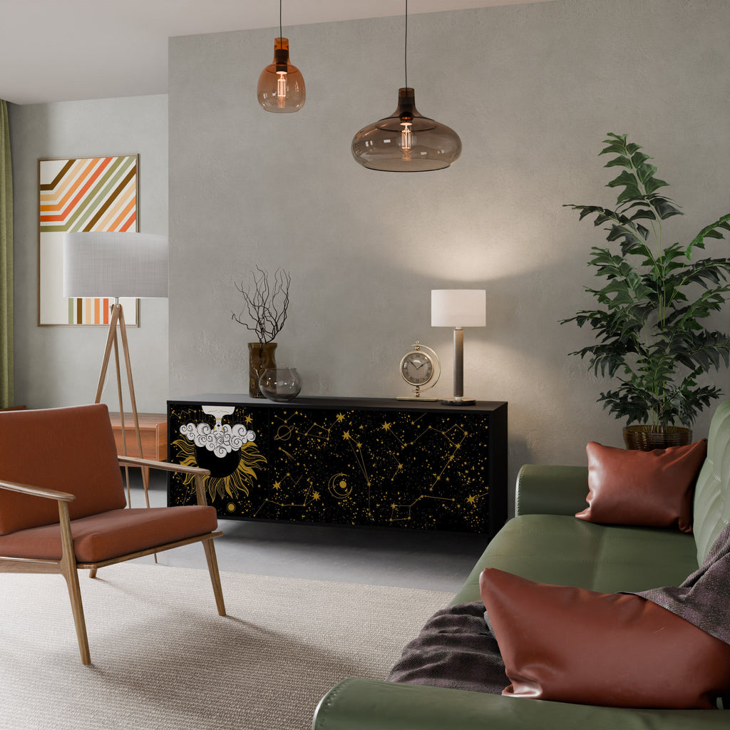 Buffet 3 portes STELLAR CONSTELLATIONS en finition noire