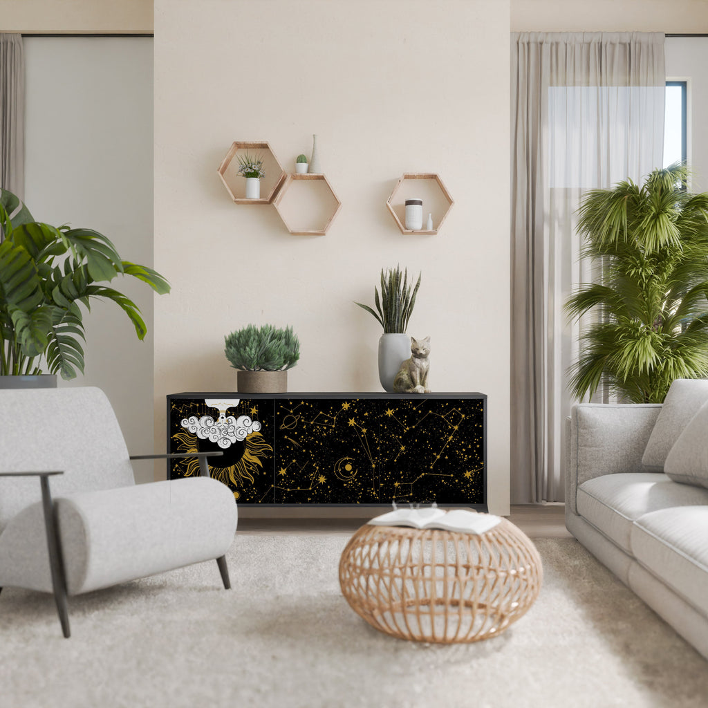 Buffet 3 portes STELLAR CONSTELLATIONS en finition noire