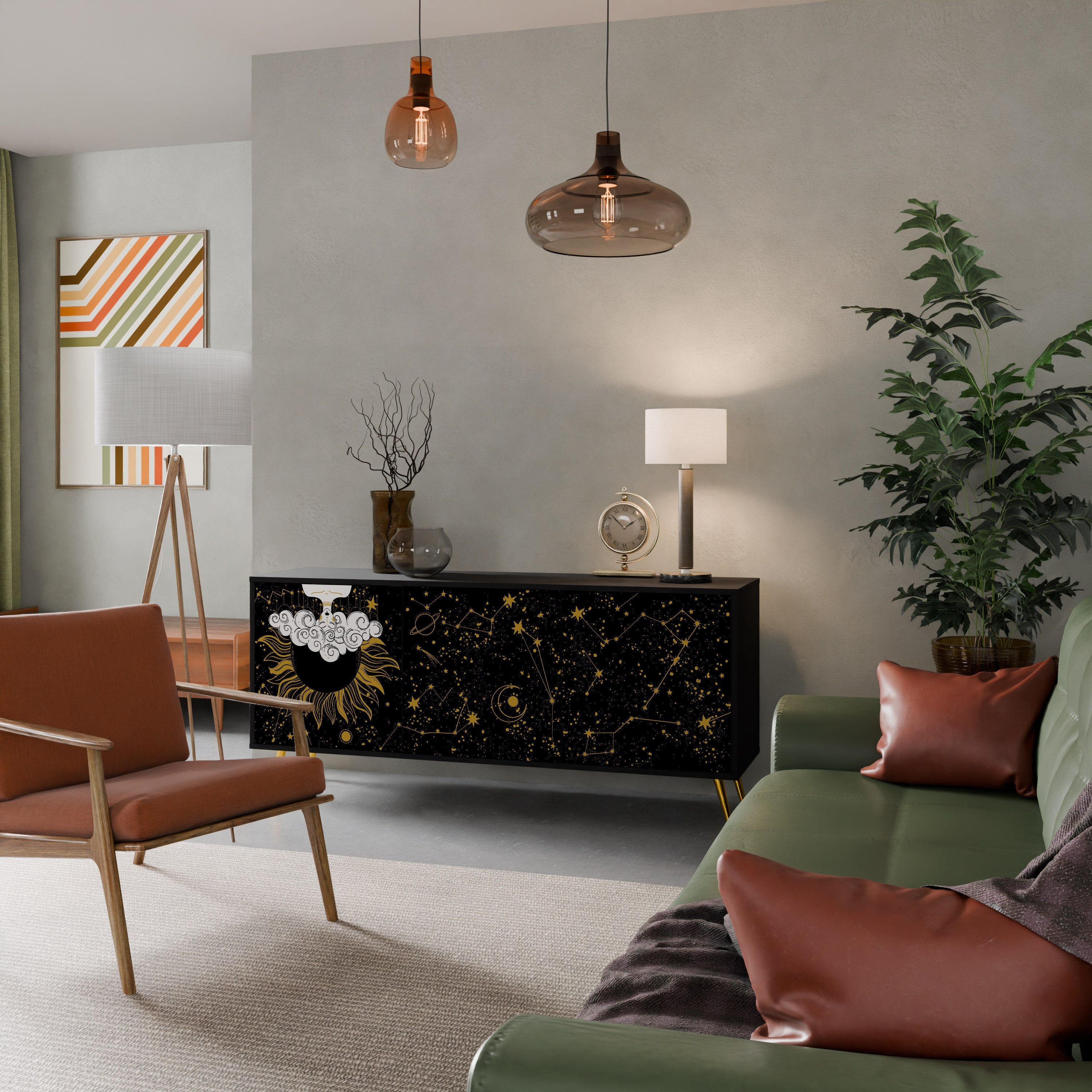 Buffet 3 portes STELLAR CONSTELLATIONS en finition noire