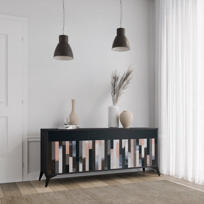 COLLAGE OF RECTANGLES 3-Door Sideboard