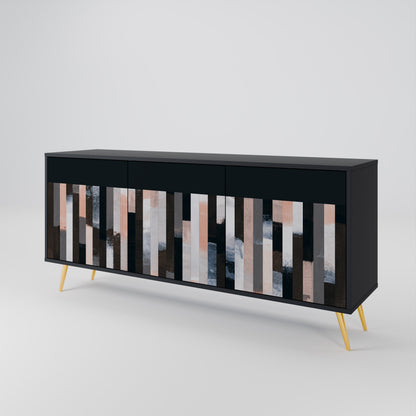 COLLAGE OF RECTANGLES 3-Door Sideboard