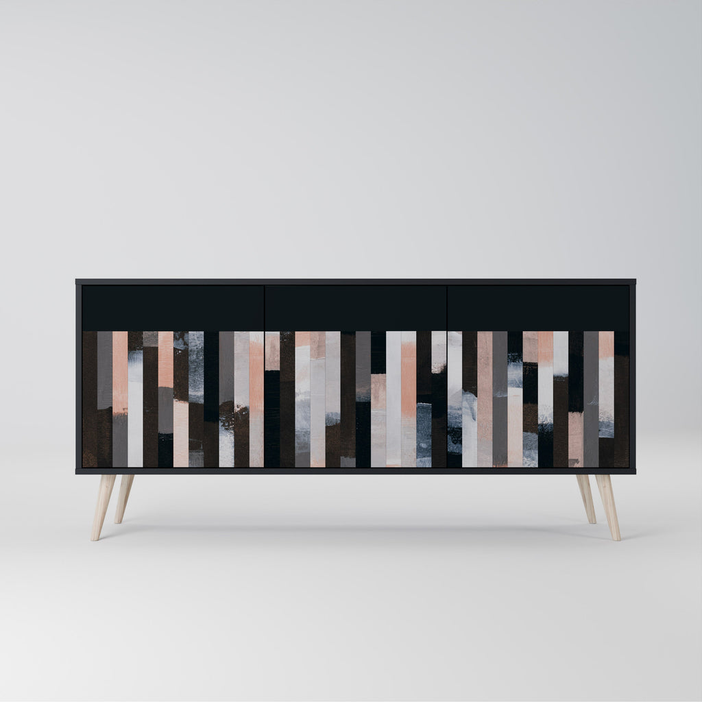 Buffet 3 portes COLLAGE DE RECTANGLES en finition noire