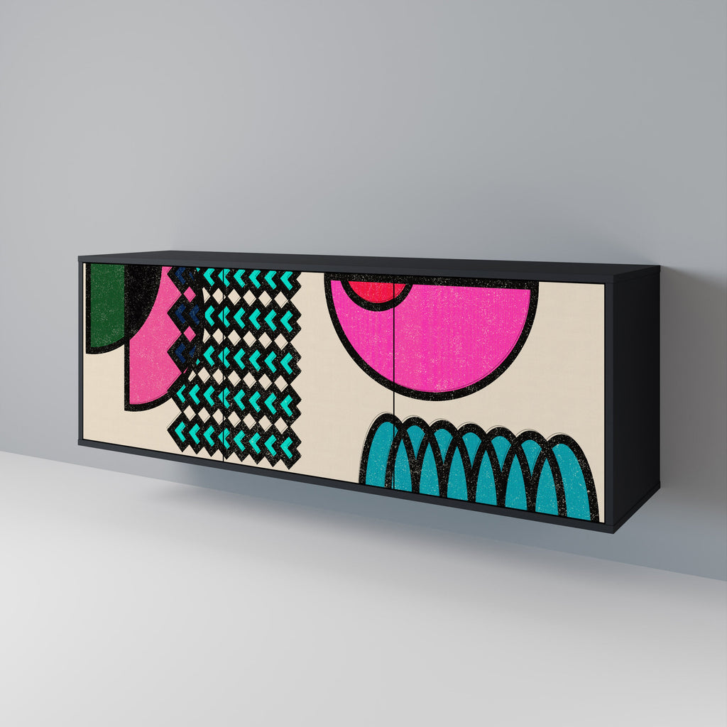 Buffet 3 portes GEOMETRIC RHAPSODY en finition noire