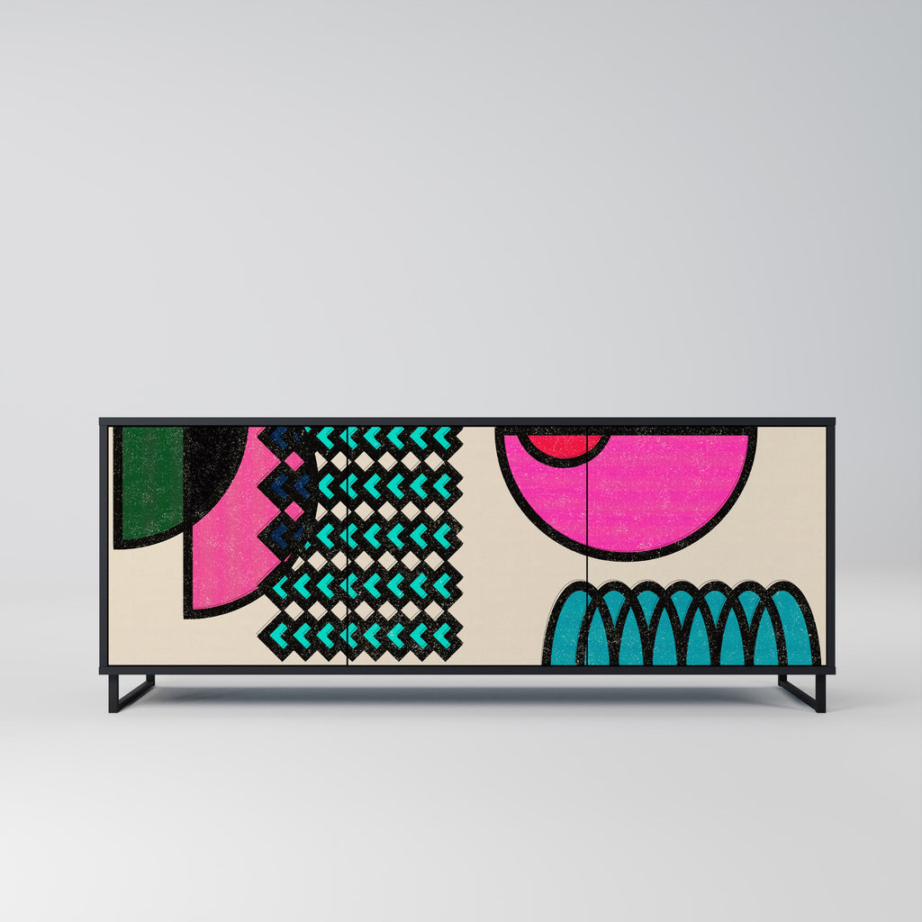 Buffet 3 portes GEOMETRIC RHAPSODY en finition noire