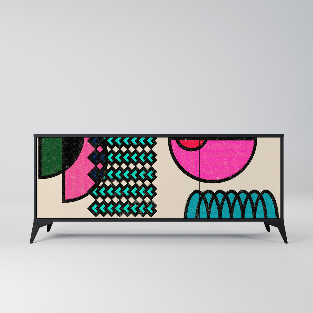 Buffet 3 portes GEOMETRIC RHAPSODY en finition noire