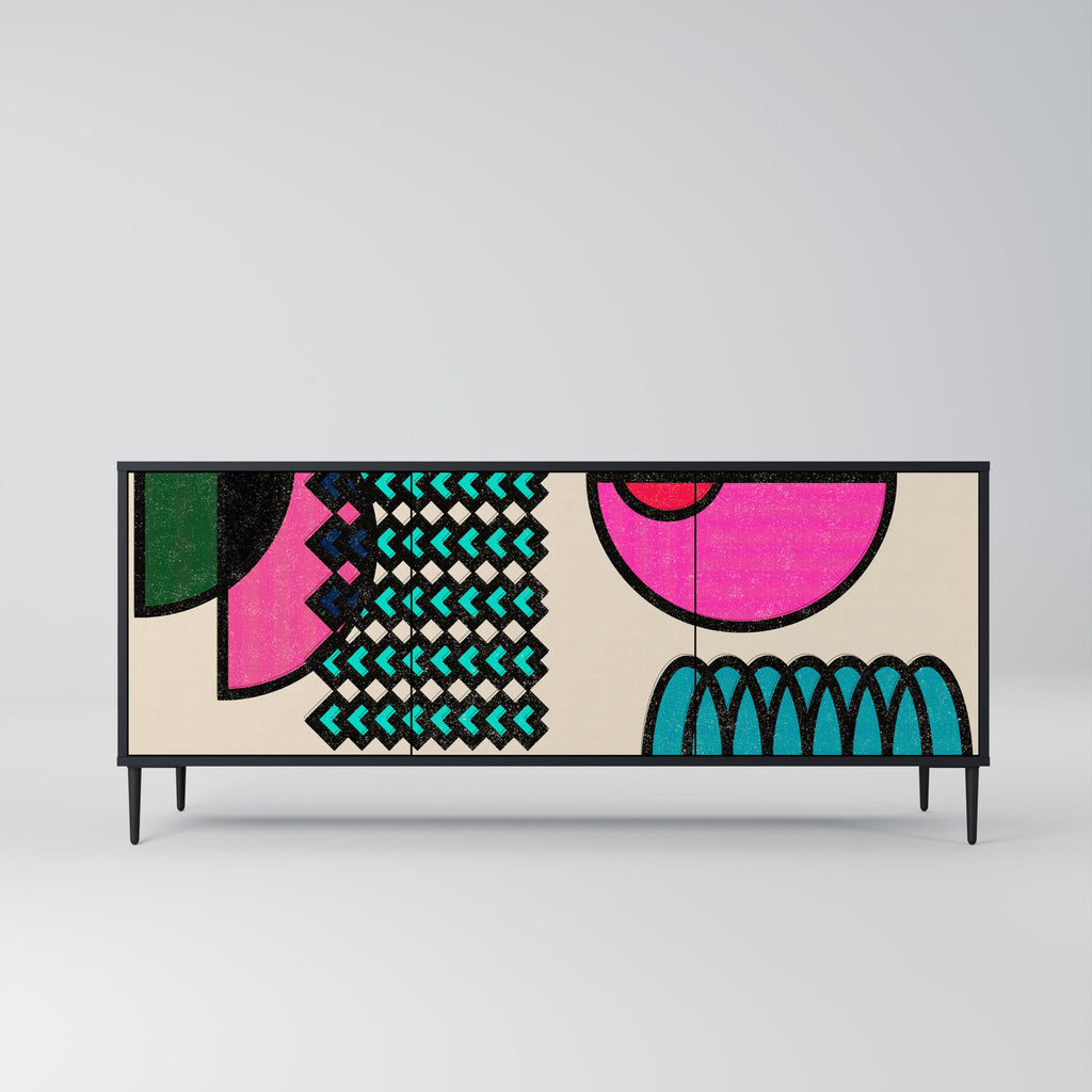 Buffet 3 portes GEOMETRIC RHAPSODY en finition noire