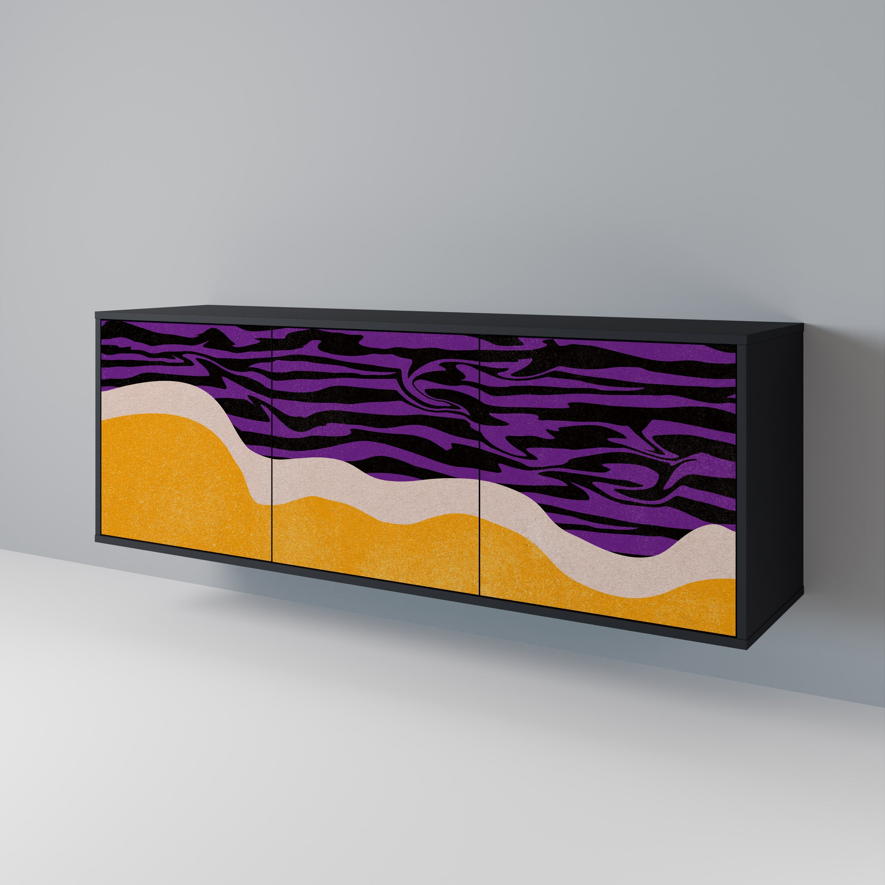 Buffet 3 portes INDEPENDENT BORDER finition noire