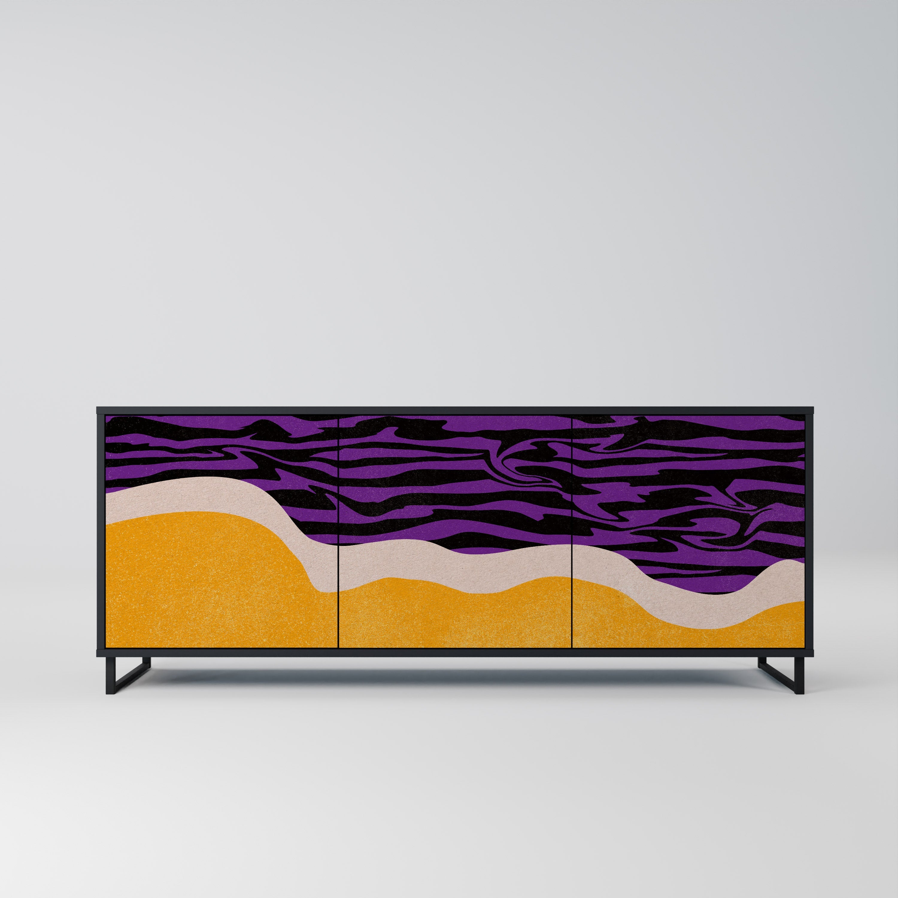 Buffet 3 portes INDEPENDENT BORDER finition noire