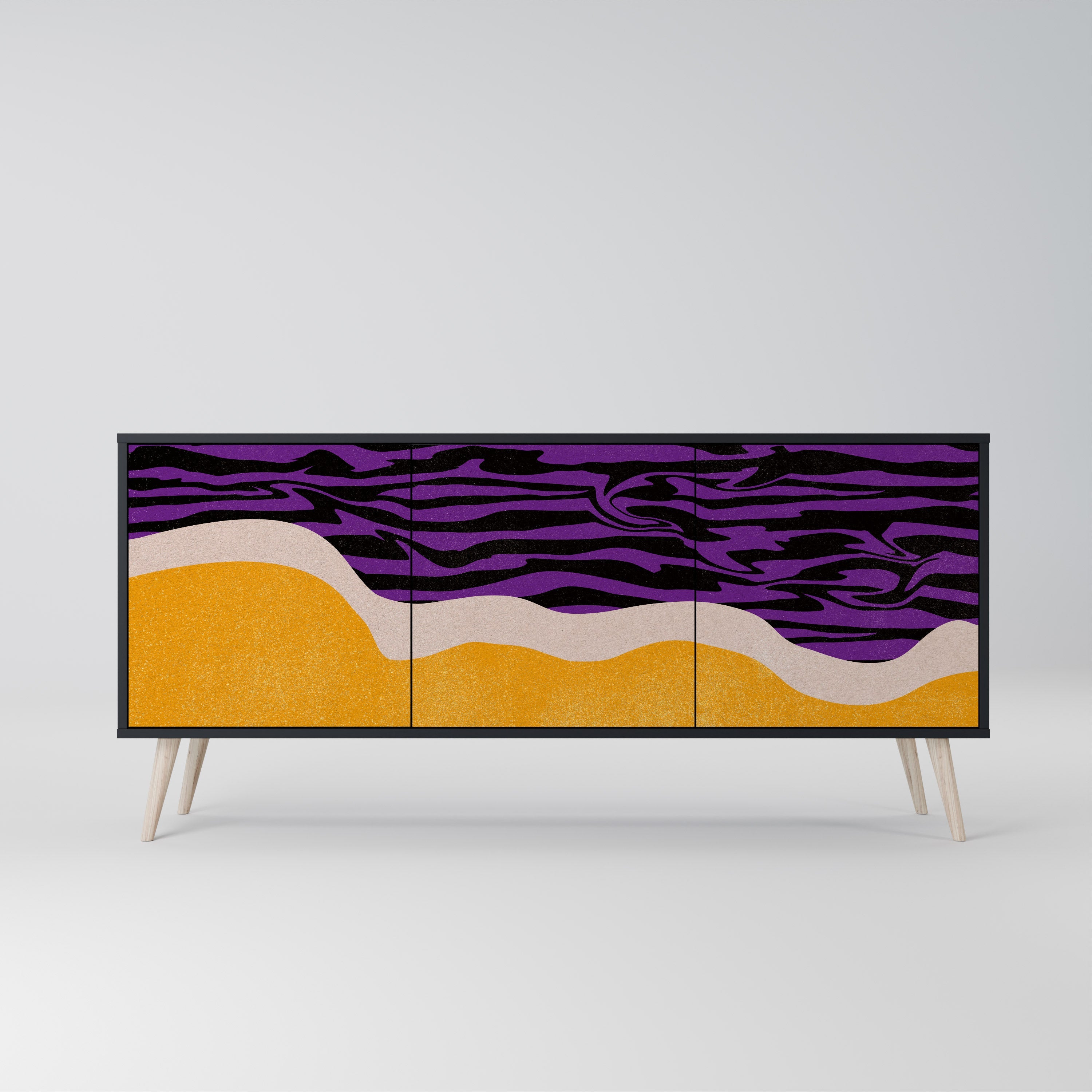 Buffet 3 portes INDEPENDENT BORDER finition noire