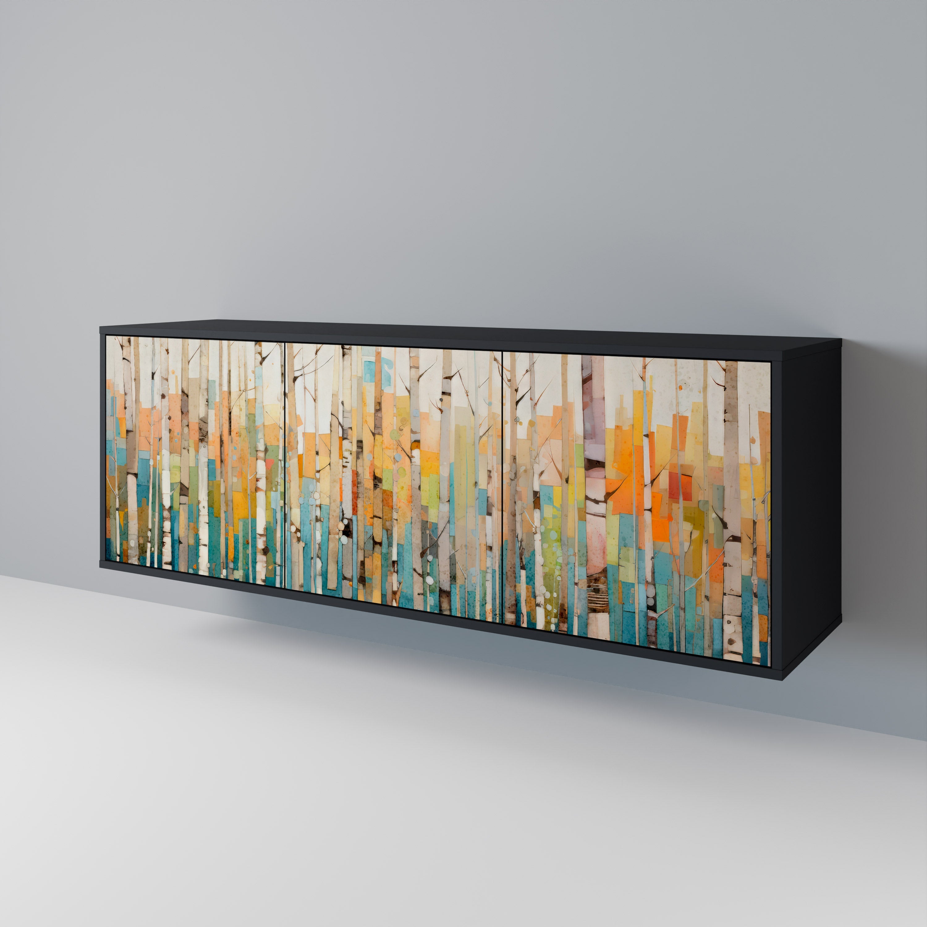 Buffet 3 portes BIRCH KALEIDOSCOPE finition noire