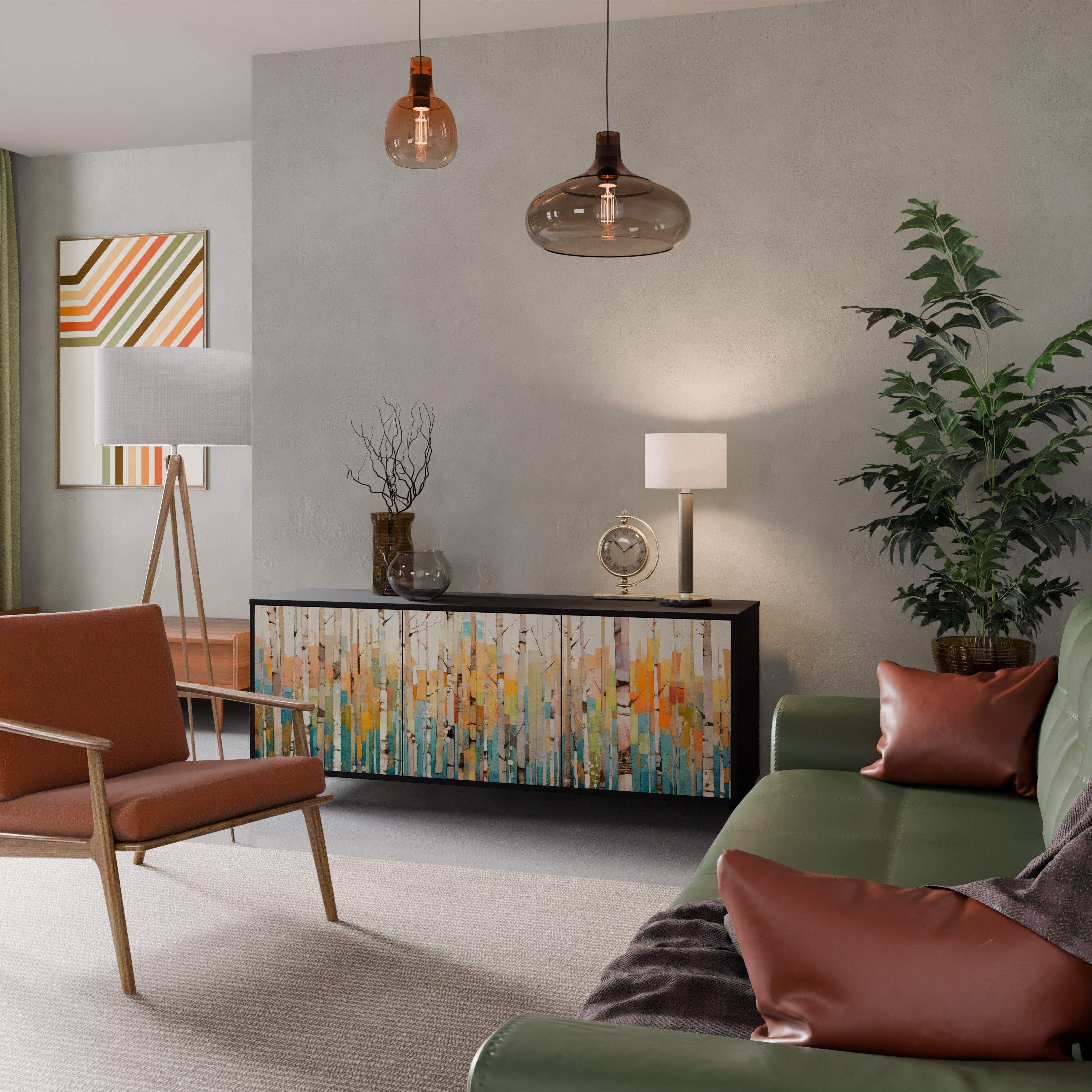 Buffet 3 portes BIRCH KALEIDOSCOPE finition noire