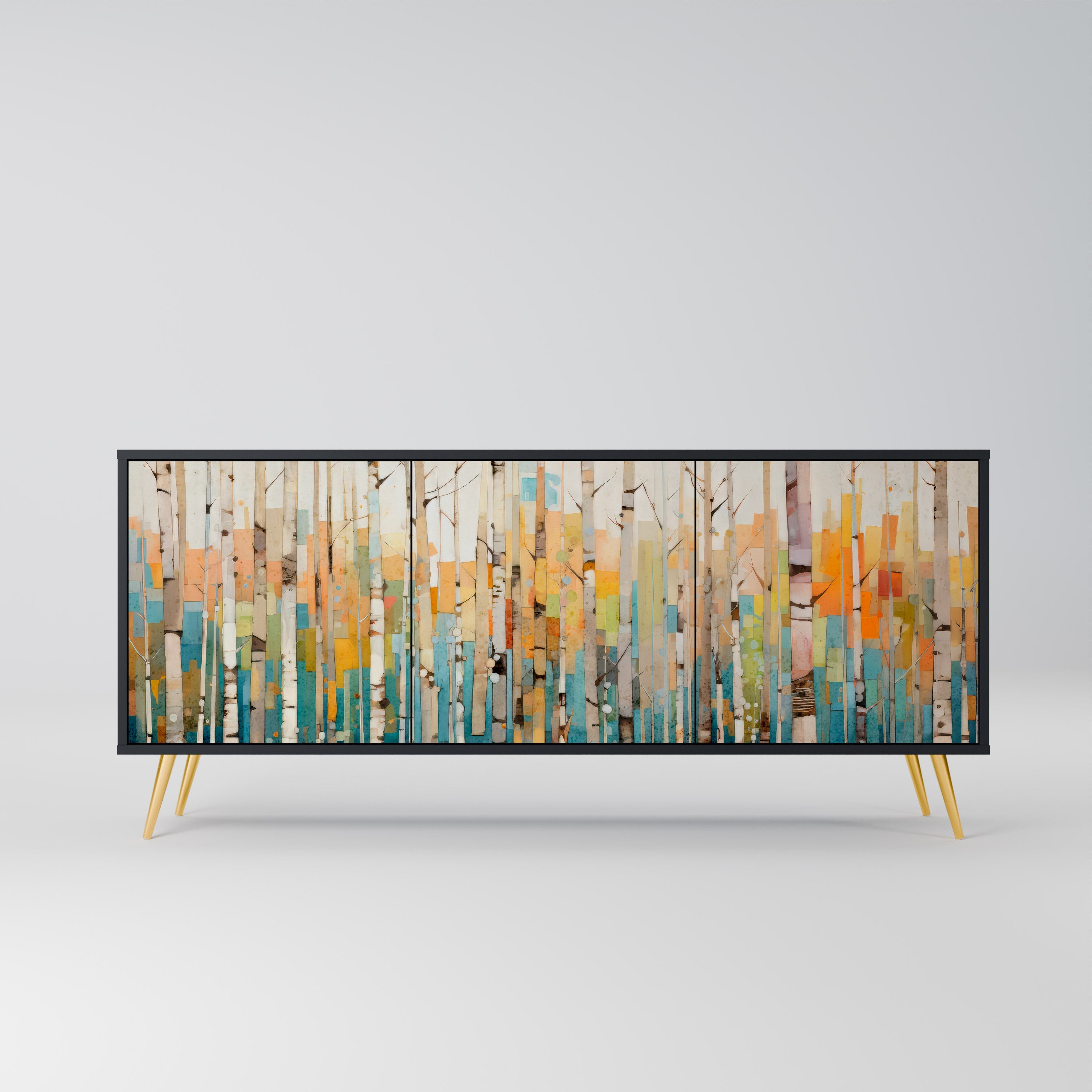 Buffet 3 portes BIRCH KALEIDOSCOPE finition noire