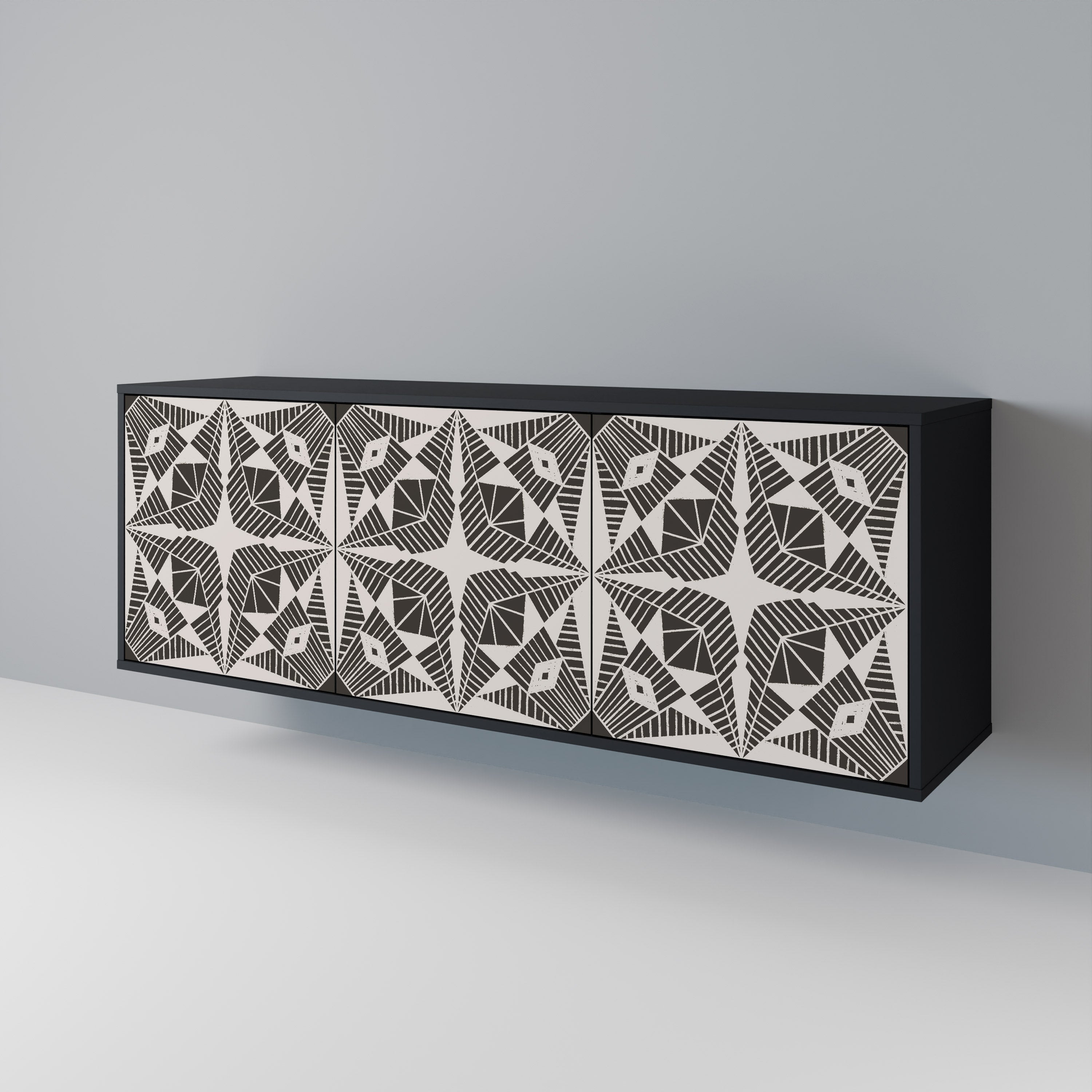 Buffet 3 portes MONOCHROME NEXUS finition noire