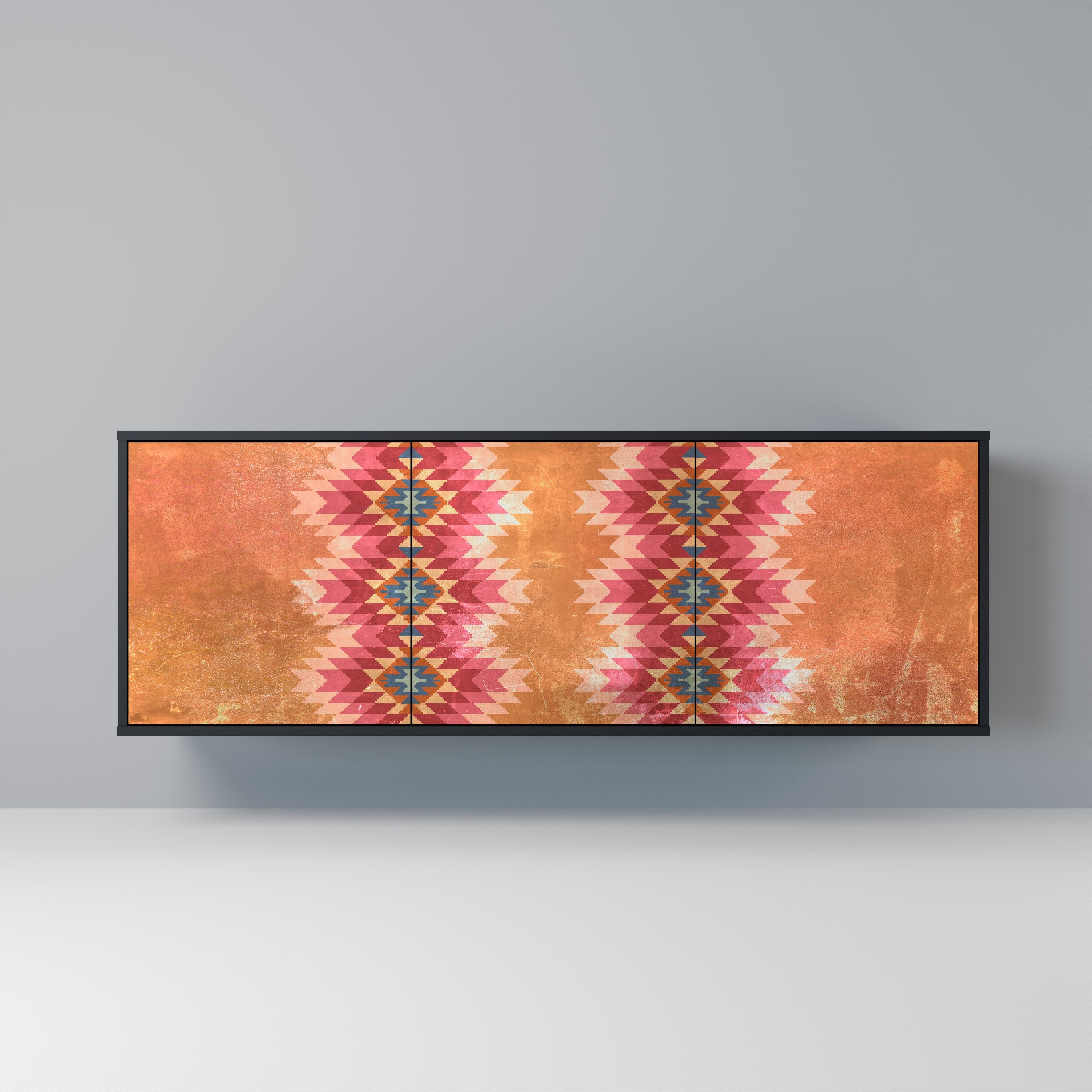 Buffet 3 portes INDIAN FOLK finition noire