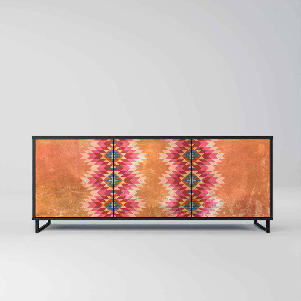 Buffet 3 portes INDIAN FOLK finition noire