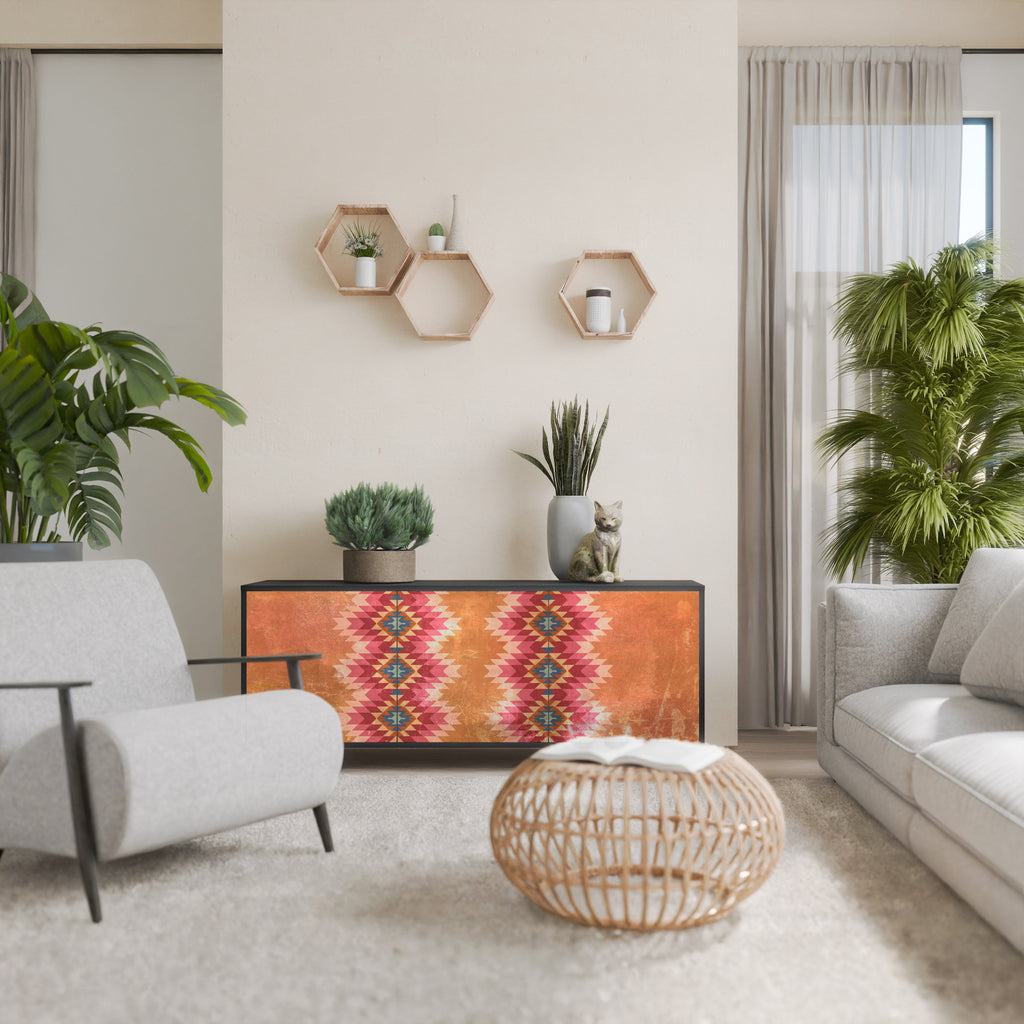 Buffet 3 portes INDIAN FOLK finition noire