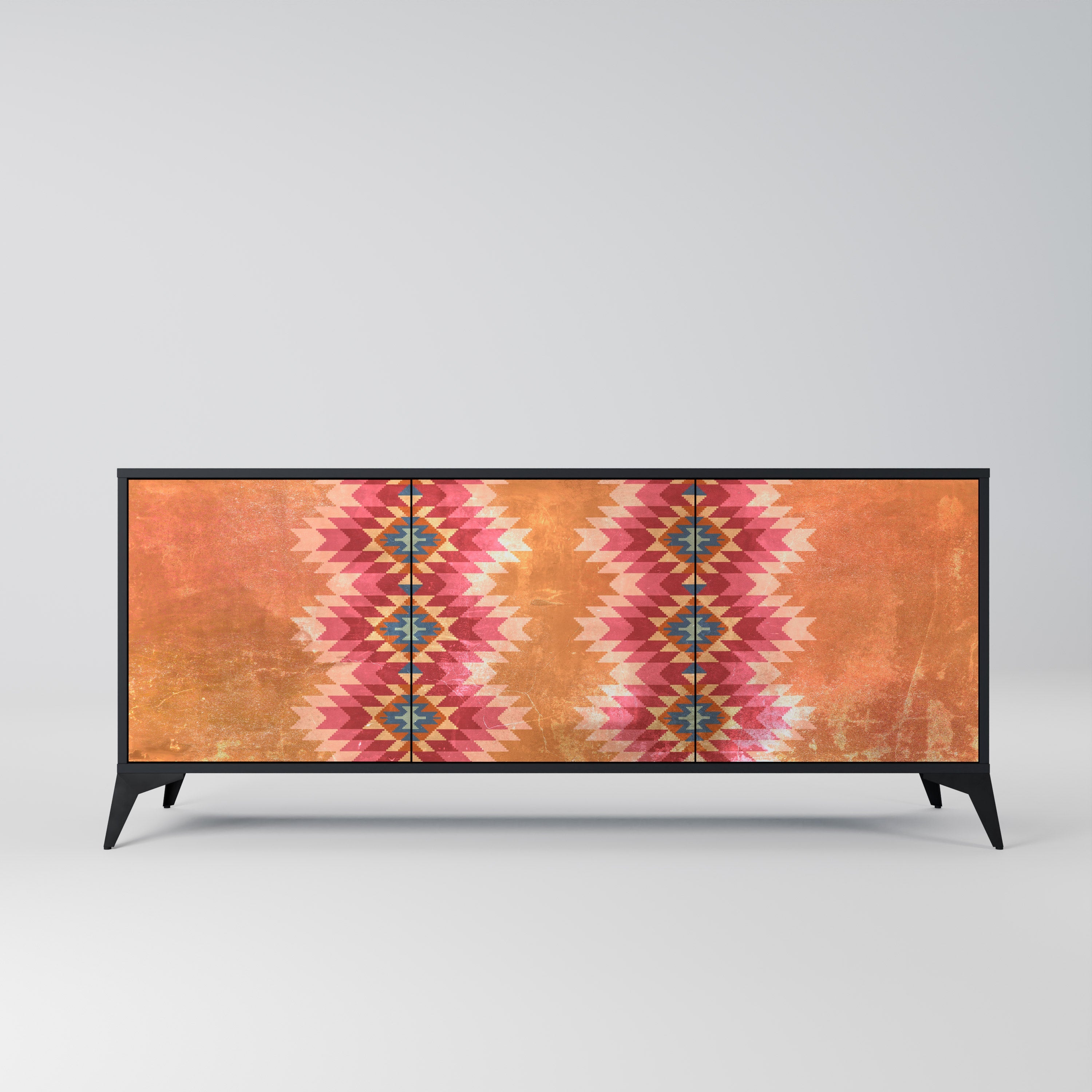 Buffet 3 portes INDIAN FOLK finition noire